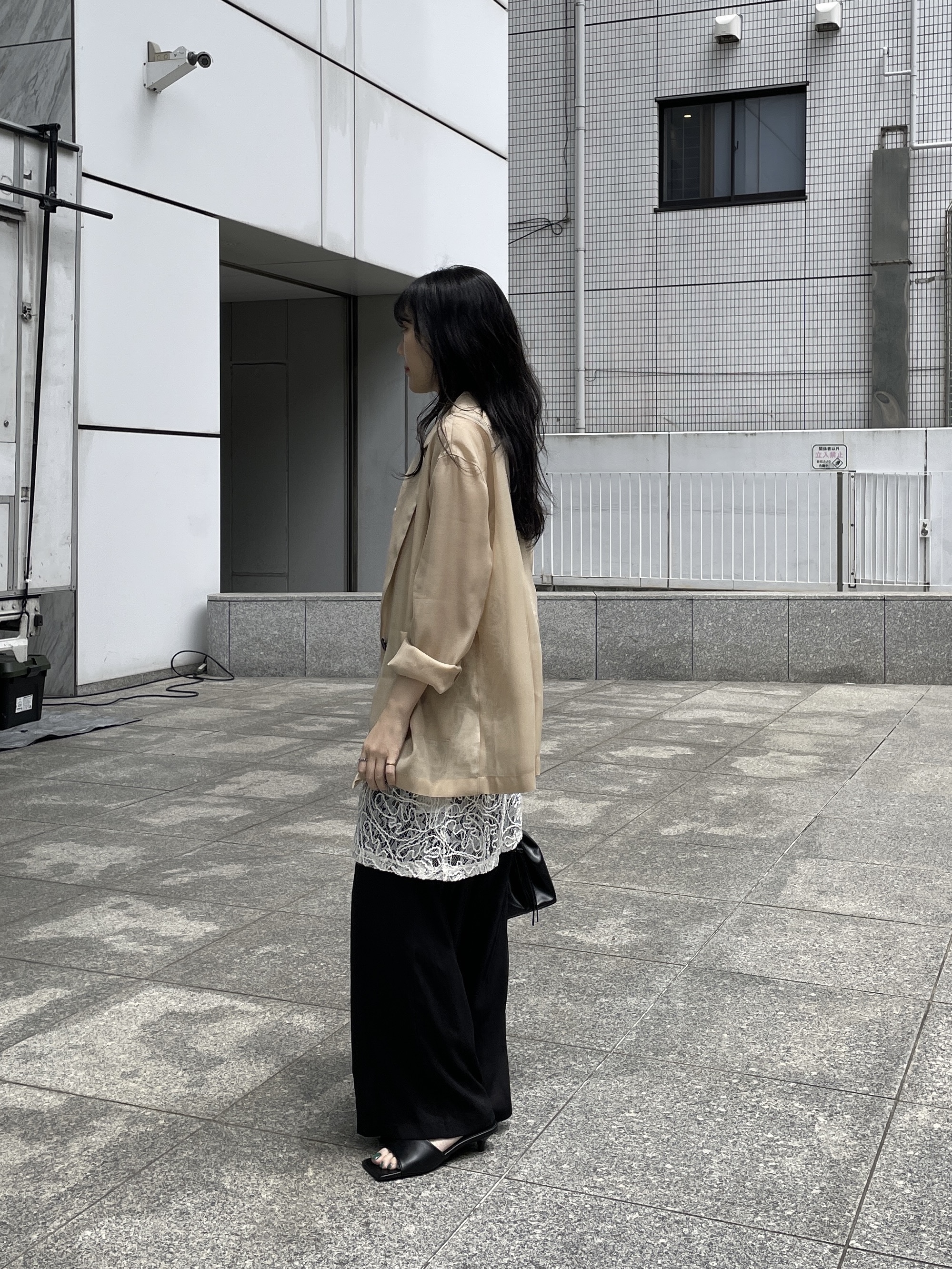 rinaさんの「INDIVI｜シアーシャツジャケット【接触冷感】」を使ったコーディネート
