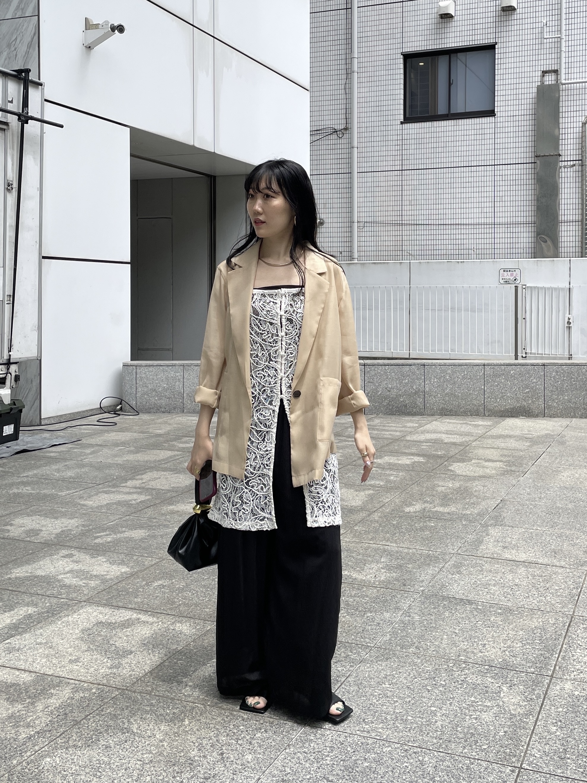 rinaさんの「INDIVI｜シアーシャツジャケット【接触冷感】」を使ったコーディネート