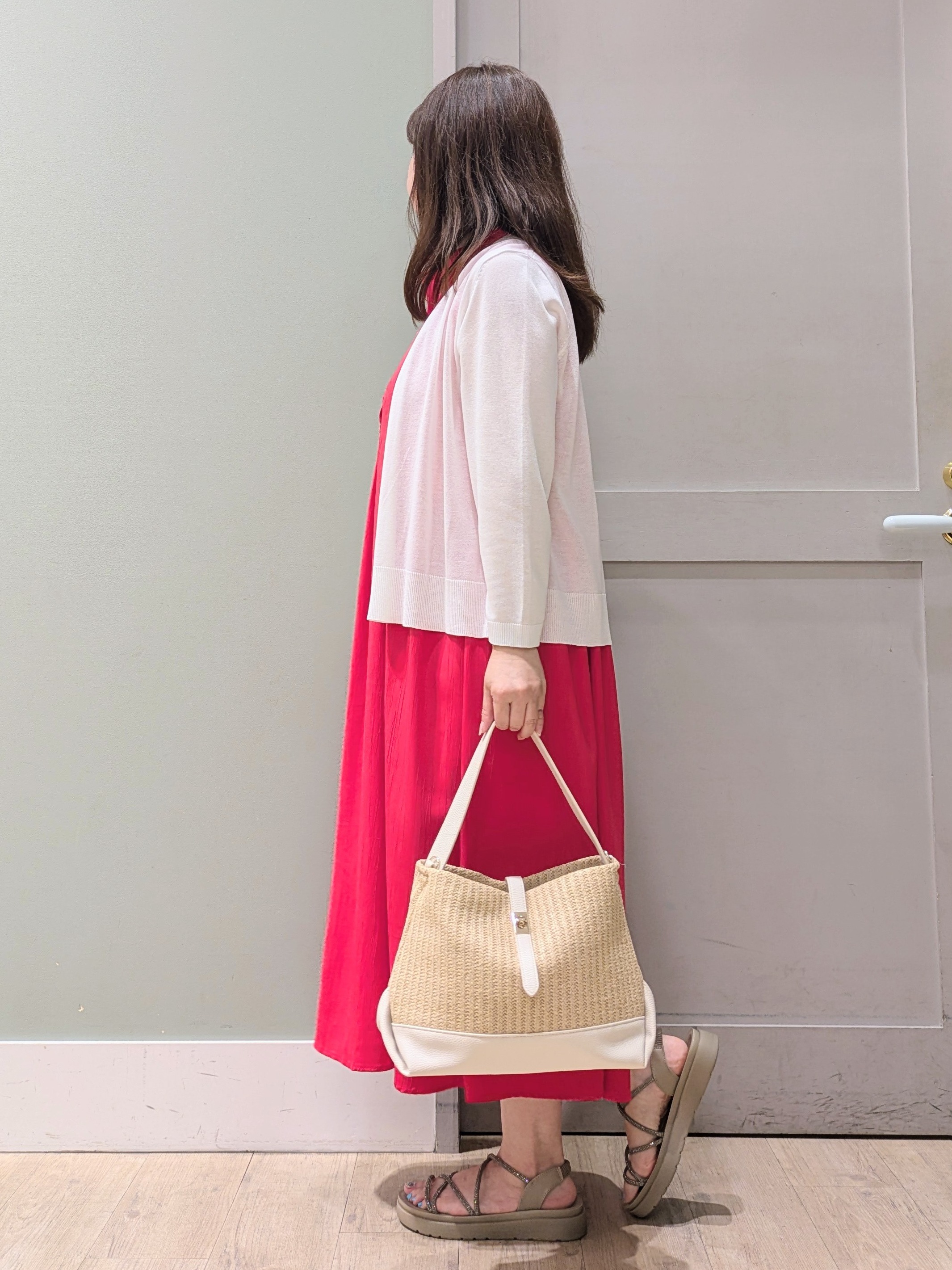 チグ♪さんの「grove｜高評価！【接触冷感／UVカットetc】ベーシックショートカーディガン」を使ったコーディネート