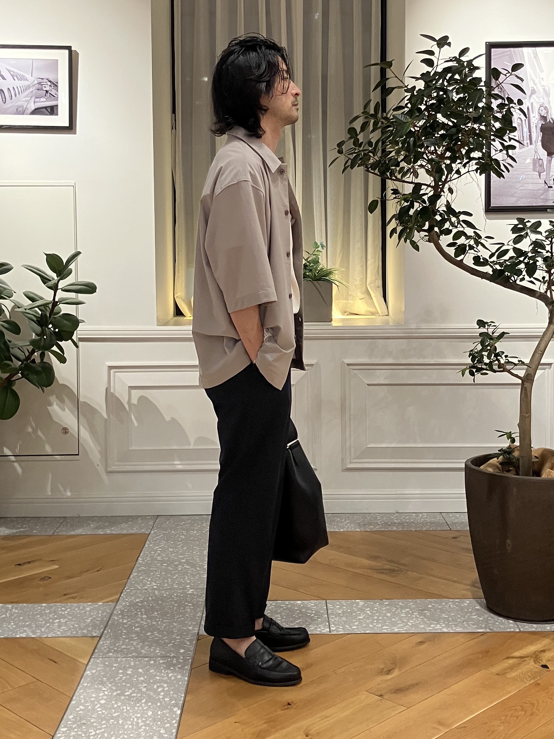 junyaさんの「DRESSTERIOR｜【接触冷感/UVカット/ウォッシャブル/Safari5月号掲載】AIRTOOL ハーフスリーブシャツ」を使ったコーディネート