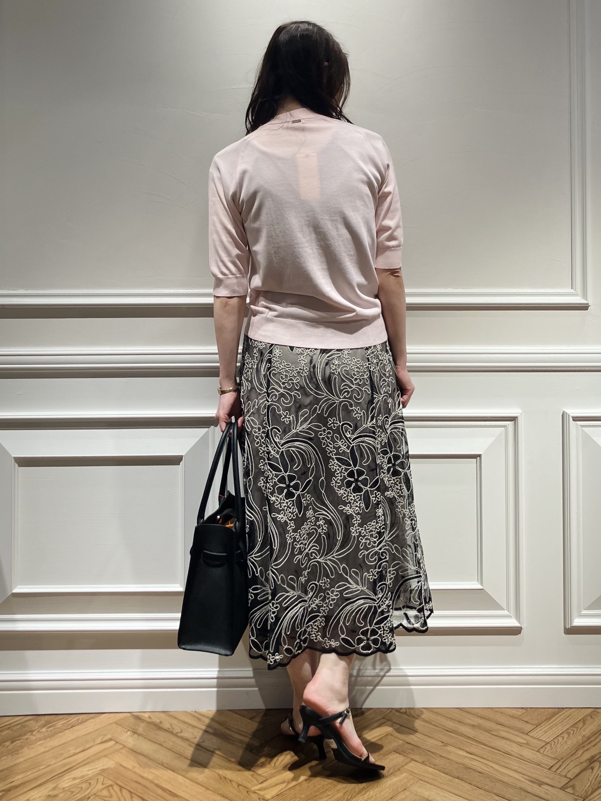 TSUKUIさんの「DRESSTERIOR｜【ウォッシャブル】コットンシルクハーフスリーブニット」を使ったコーディネート