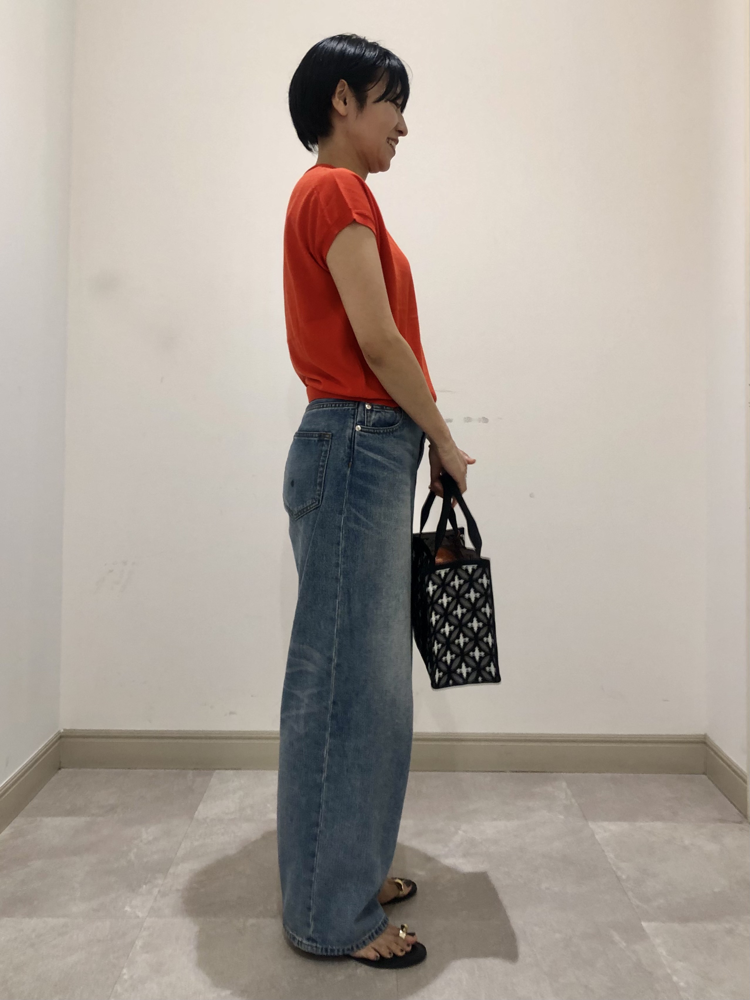 OGATAさんの「DRESSTERIOR｜【ウォッシャブル】コットンシルクフレンチスリーブニット」を使ったコーディネート