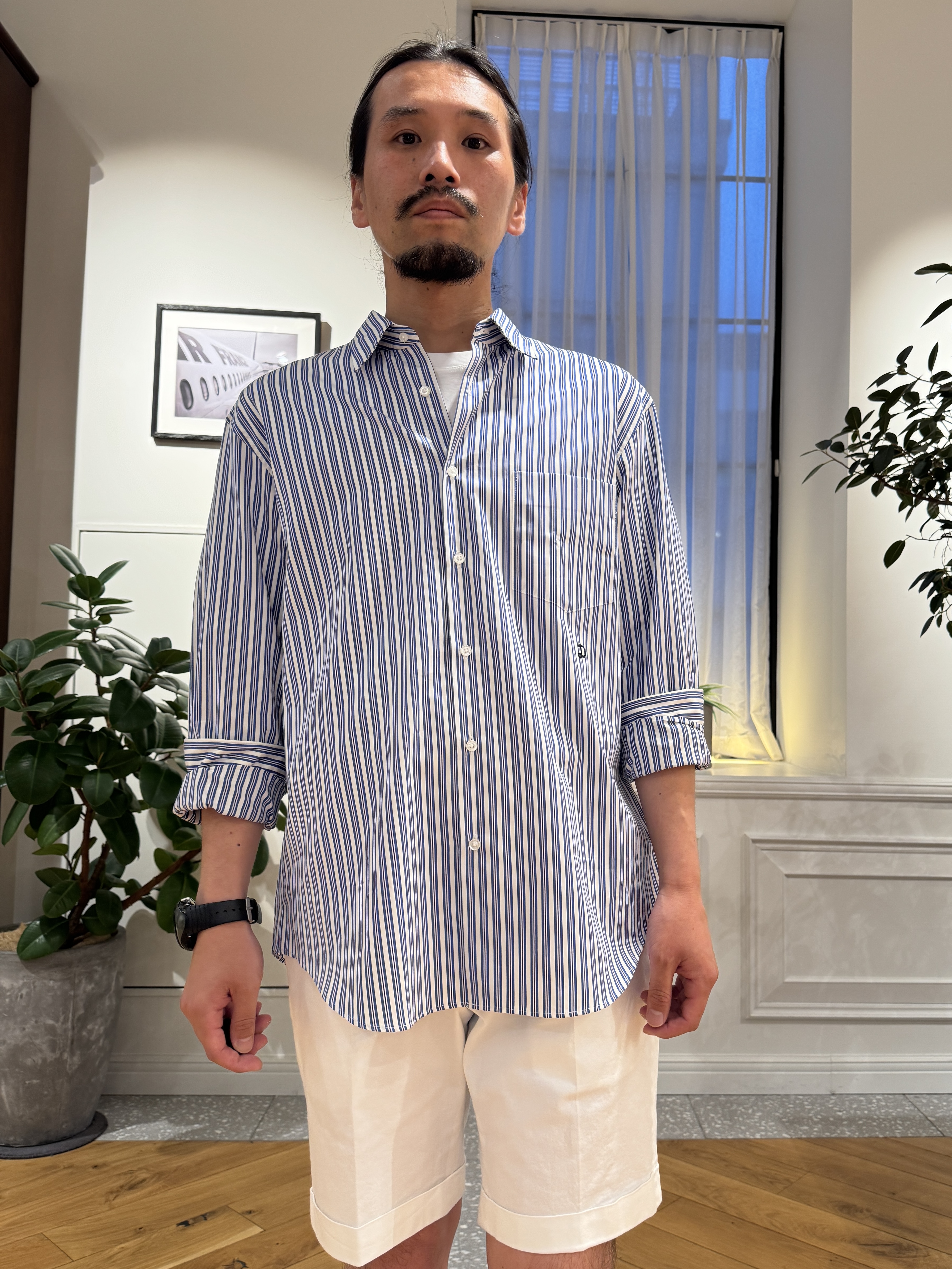 kawarataniさんの「DRESSTERIOR｜THOMAS MASON ストライプシャツ」を使ったコーディネート