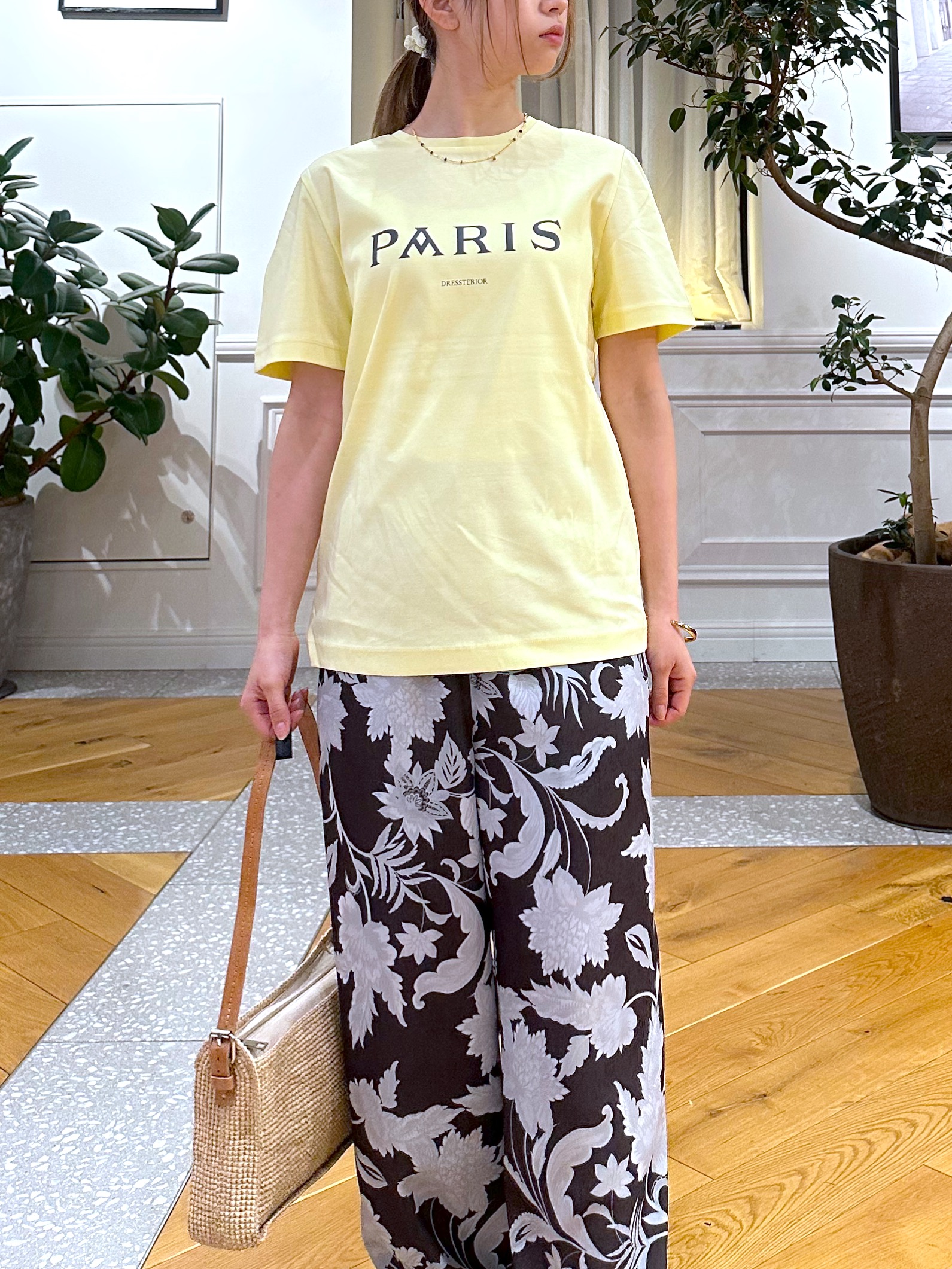 なべこさんの「DRESSTERIOR｜【接触冷感／抗菌防臭／消臭】アイスクリアコットン PARIS Tシャツ」を使ったコーディネート