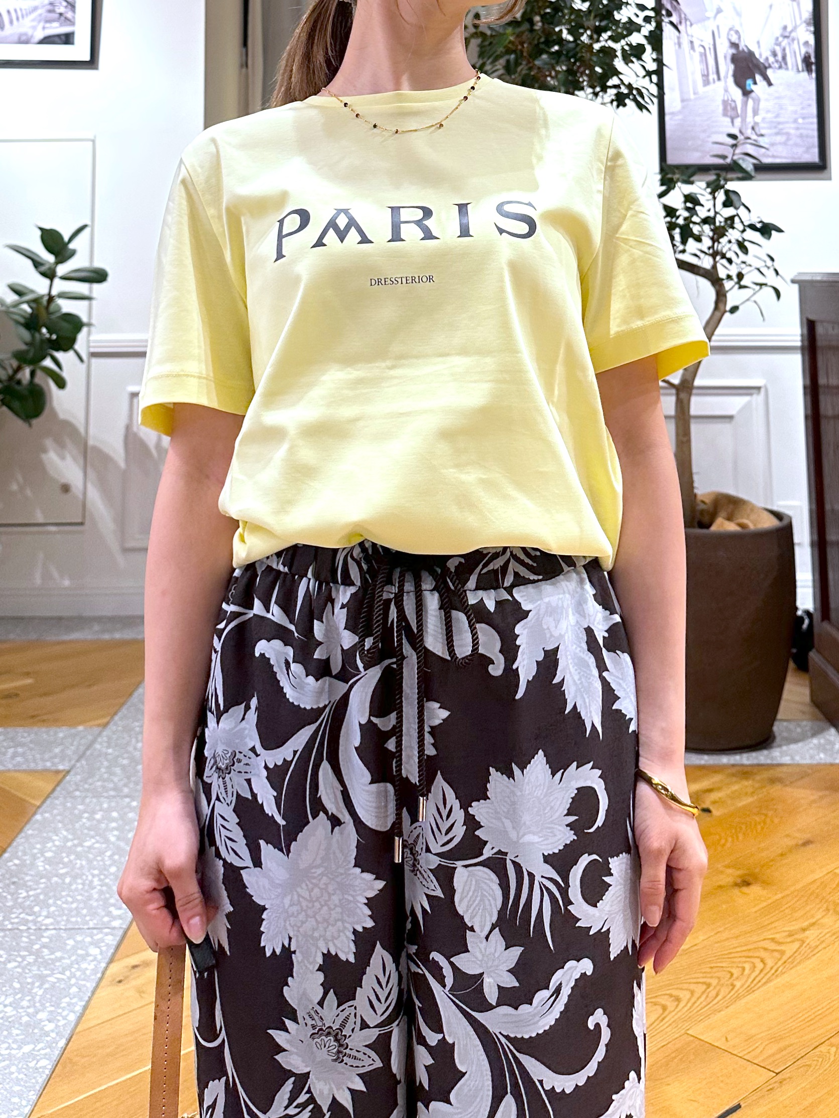 なべこさんの「DRESSTERIOR｜【接触冷感／抗菌防臭／消臭】アイスクリアコットン PARIS Tシャツ」を使ったコーディネート