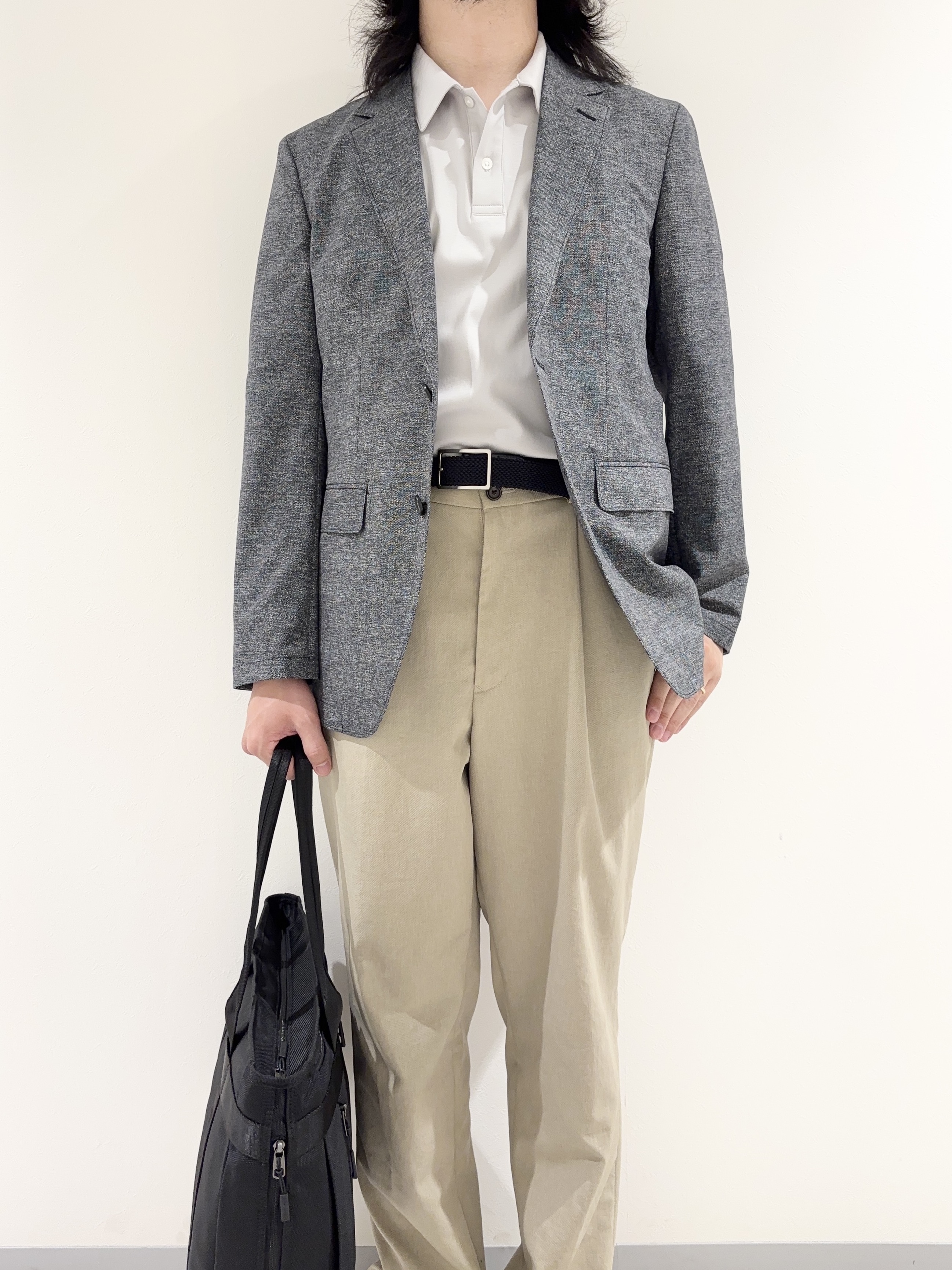 及川さんの「TAKEO KIKUCHI｜【抗菌防臭】COOL DOTS（R）ドビープリント ジャケット」を使ったコーディネート