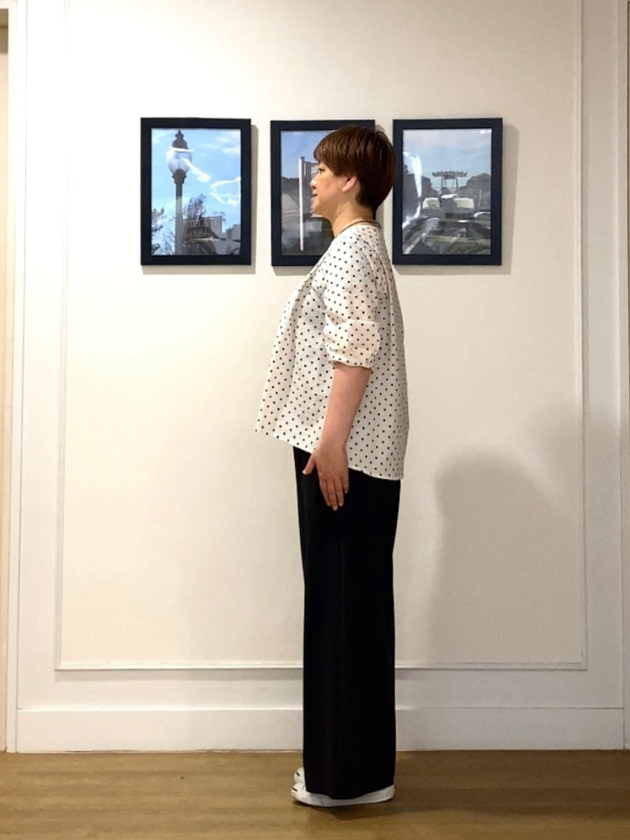 Hiroさんの「Dessin｜【セットアップ可/UVカット】サッカー素材 キーネックブラウス」を使ったコーディネート