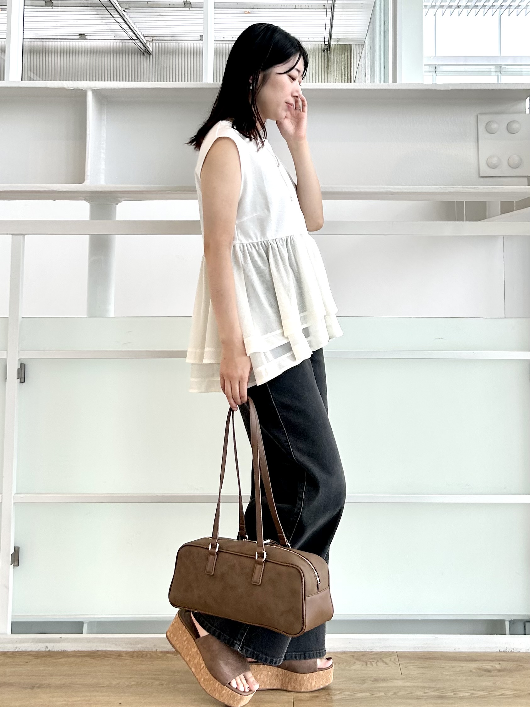 RINAさんの「index｜コルク厚底サンダル」を使ったコーディネート