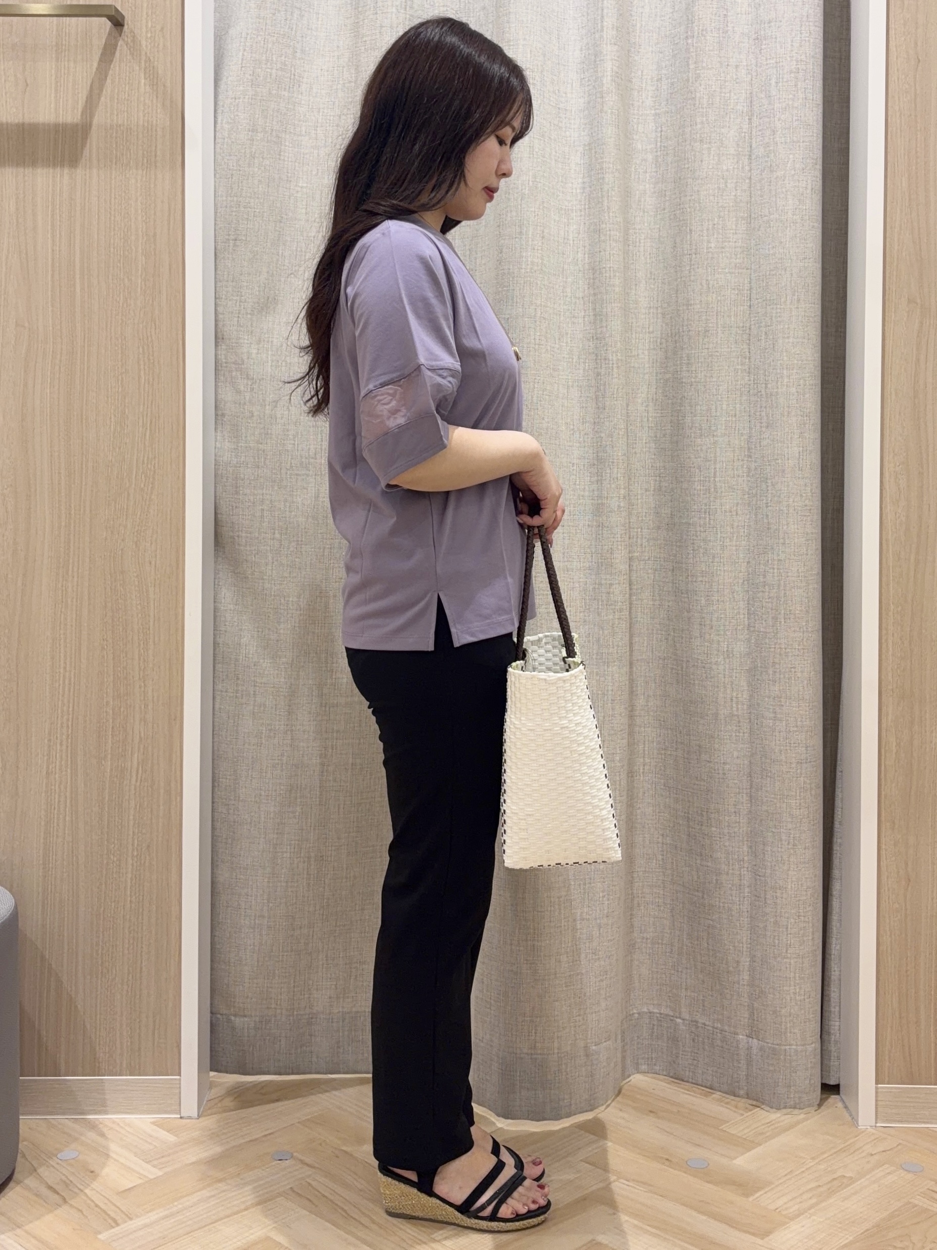 minamiさんの「grove｜【吸水速乾・UVカット・接触冷感】シアードッキングランタンスリーブTシャツ」を使ったコーディネート