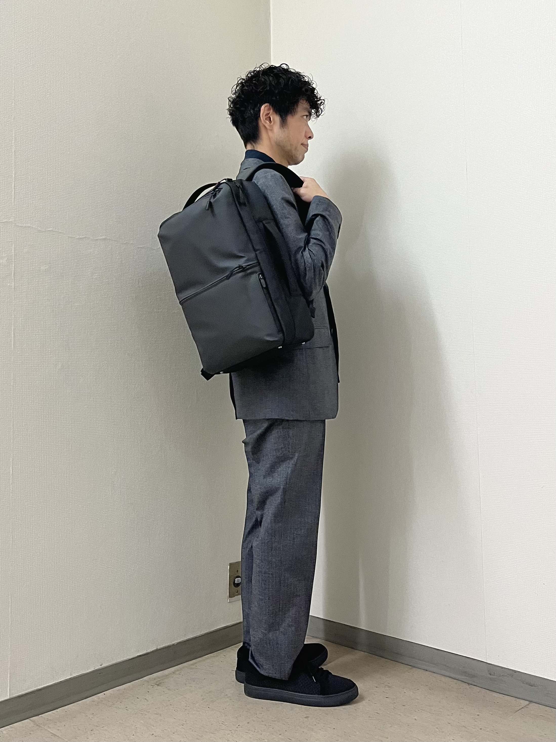 URAさんの「TAKEO KIKUCHI｜【通気性】ジャージ千鳥柄 ジャケット」を使ったコーディネート