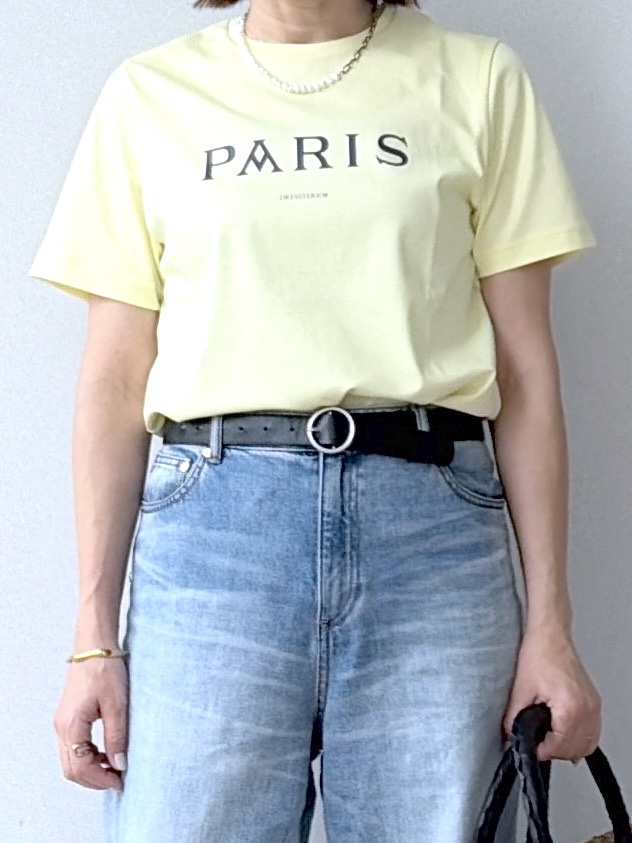yoshikadoさんの「DRESSTERIOR｜【接触冷感／抗菌防臭／消臭】アイスクリアコットン PARIS Tシャツ」を使ったコーディネート