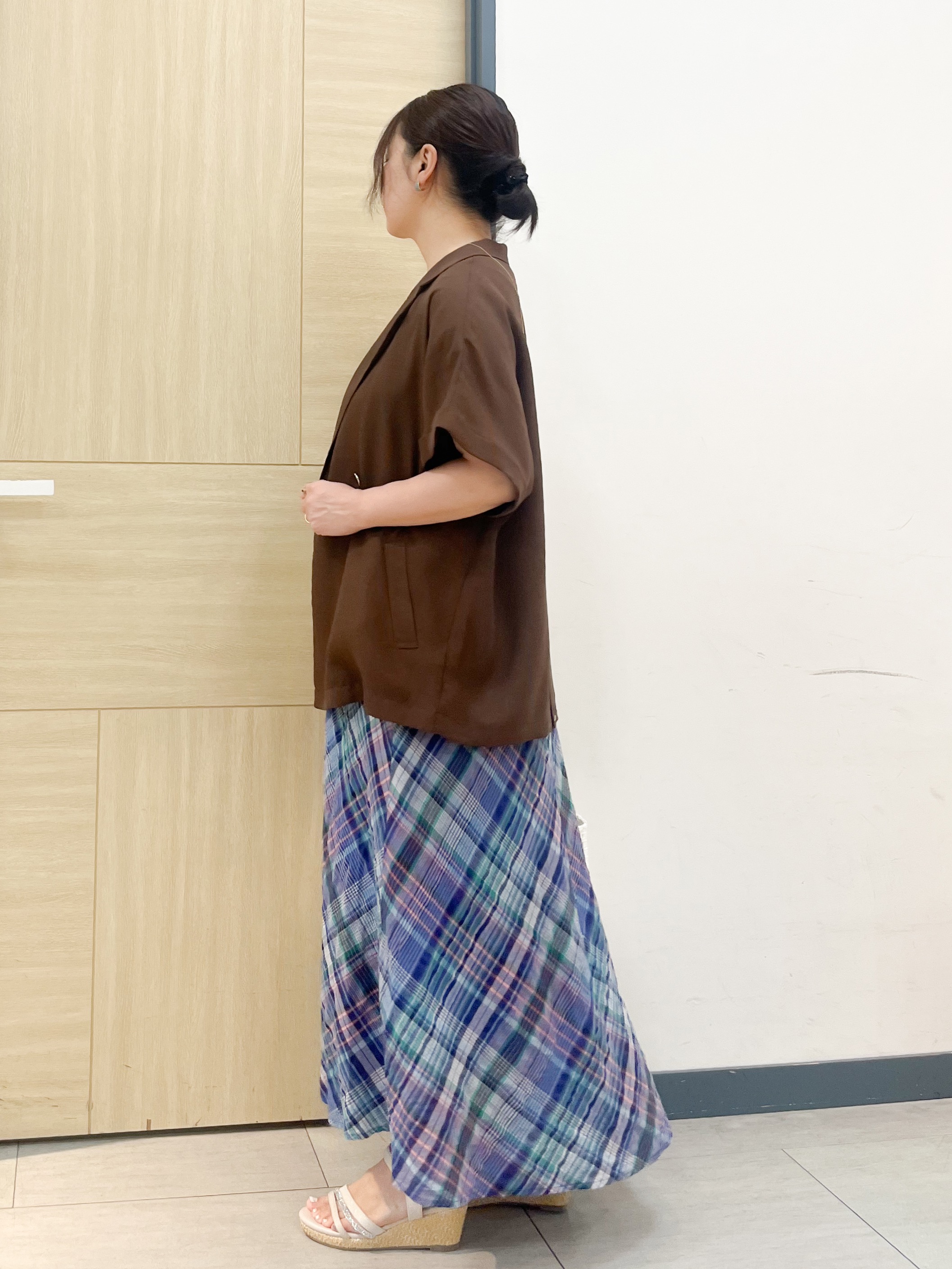 YOさんの「grove｜【洗濯機OK・ひんやり/SETUP可】シワになりにくいハーフスリーブジャケット」を使ったコーディネート