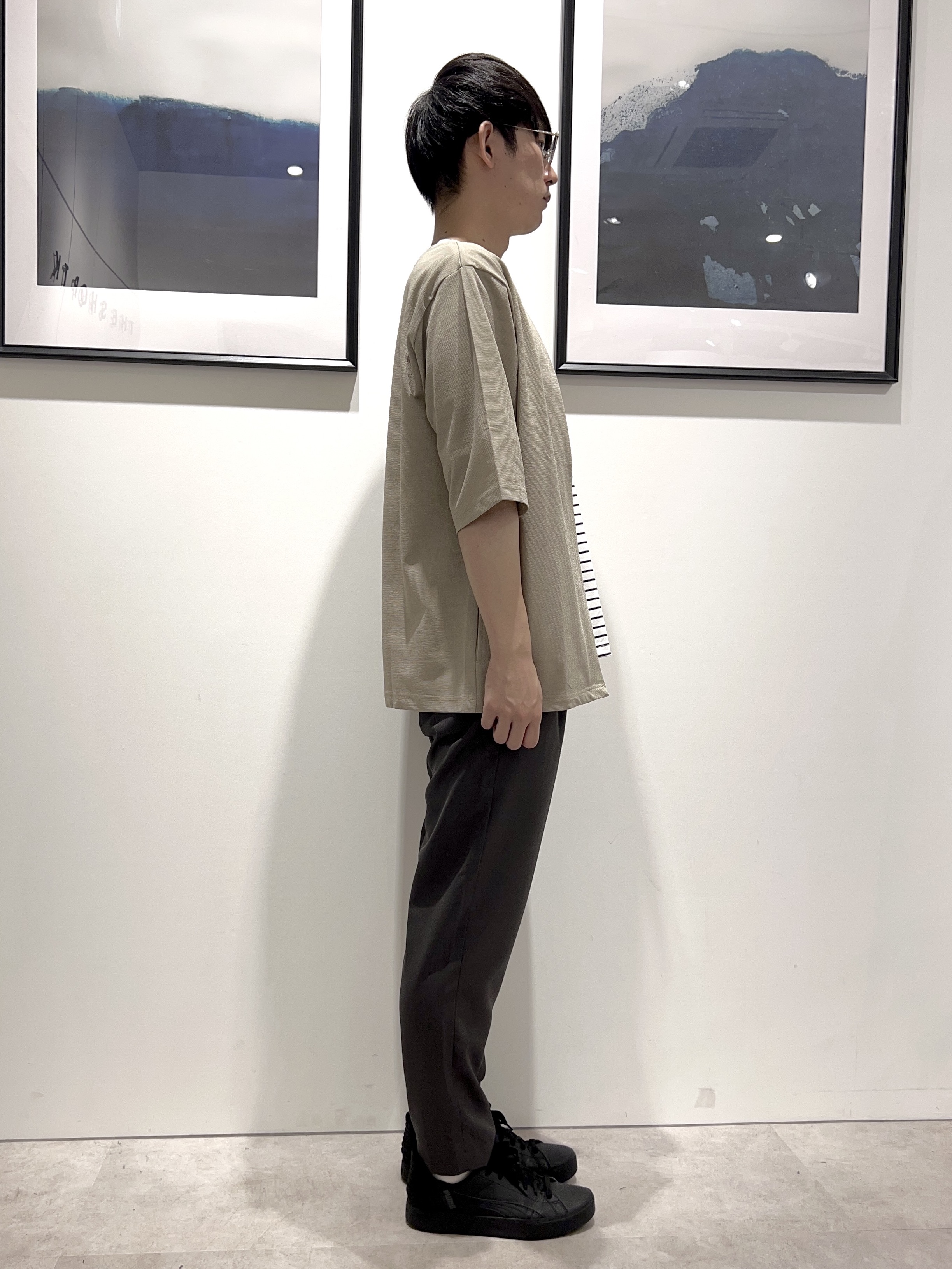 。さんの「THE SHOP TK｜メッシュ五分袖カーディガン＋半袖Tシャツ セットアイテム 洗濯機OK」を使ったコーディネート