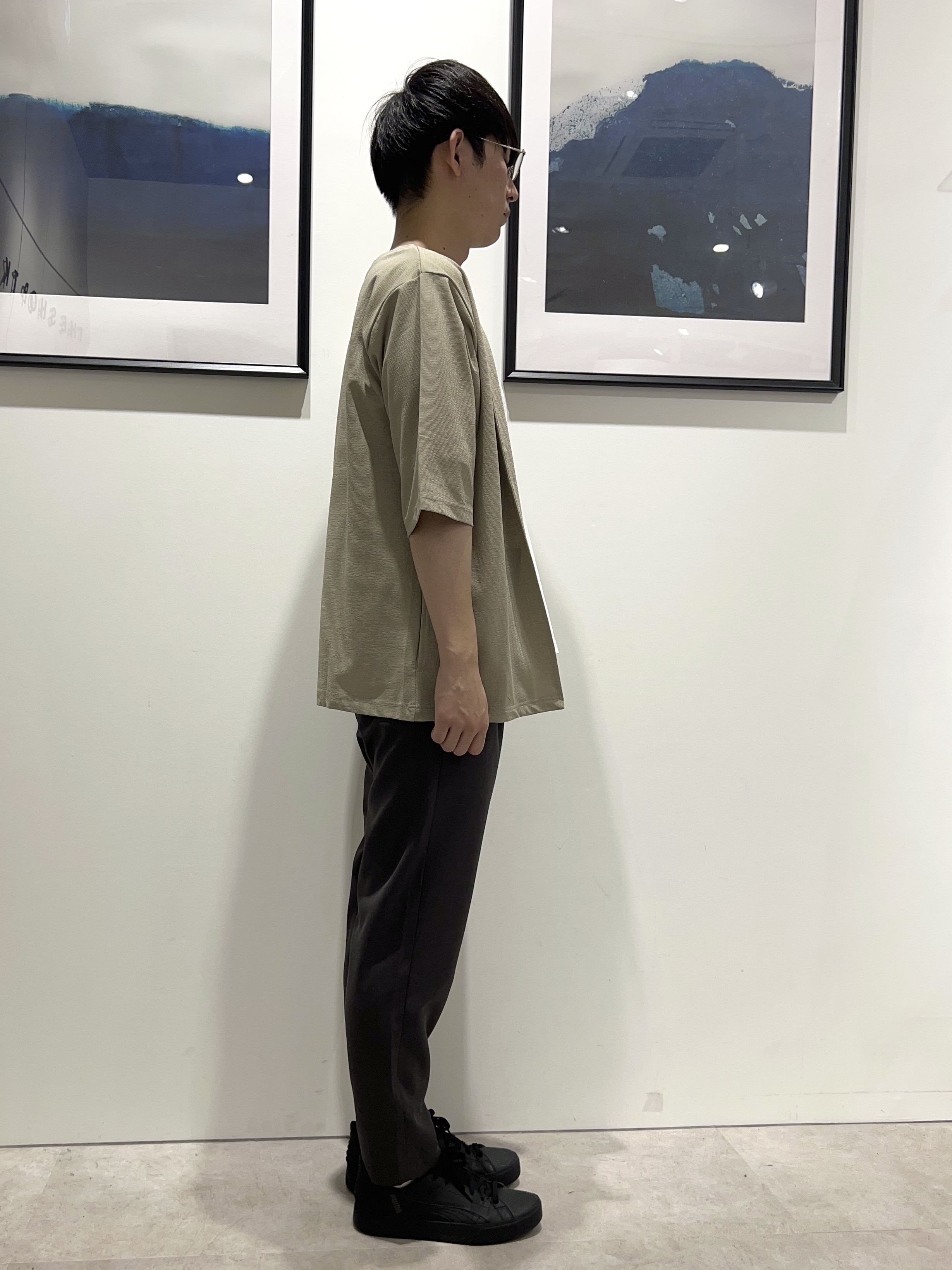 。さんの「THE SHOP TK｜メッシュ五分袖カーディガン＋半袖Tシャツ セットアイテム 洗濯機OK」を使ったコーディネート