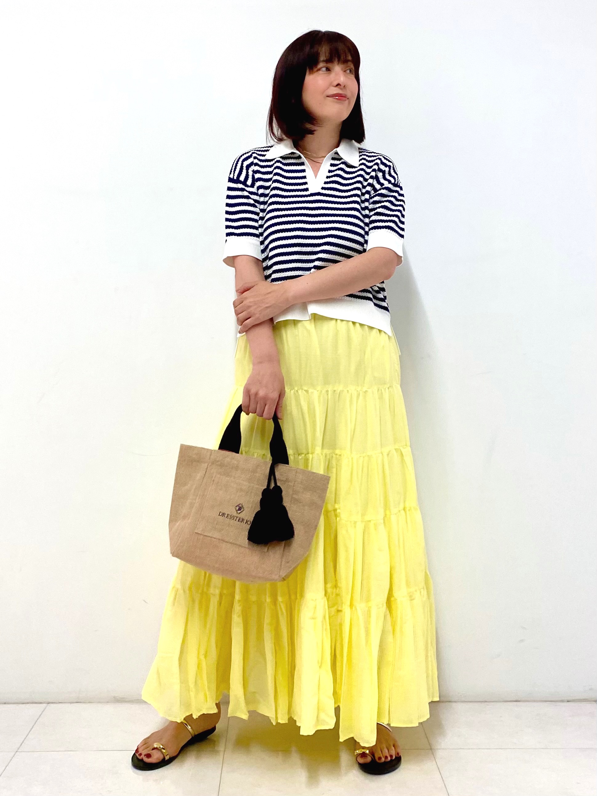 Sawaguchiさんの「DRESSTERIOR｜ウォッシャブルスキッパークロップドニット」を使ったコーディネート