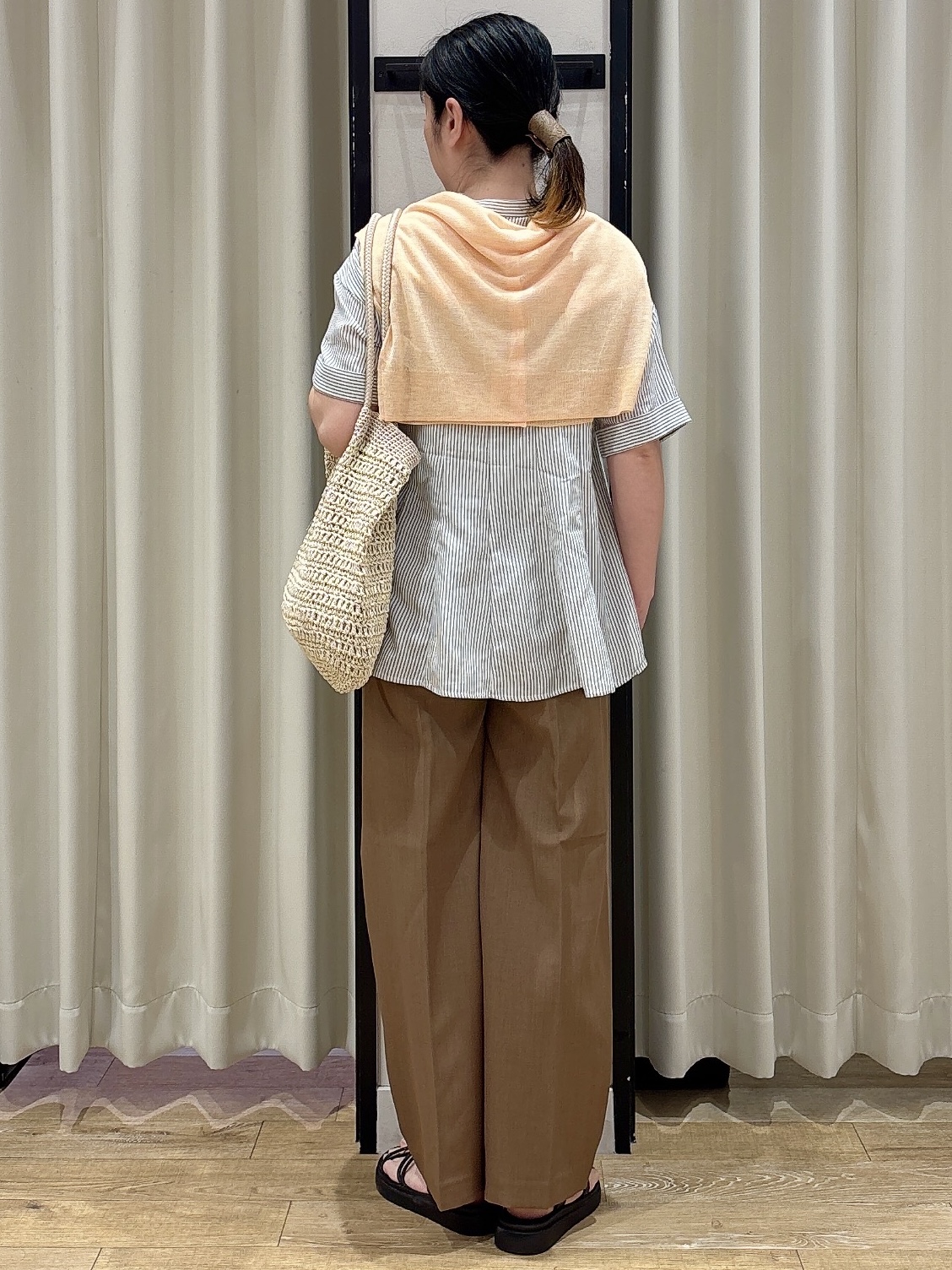amamaさんの「grove｜高評価！【洗える/名品】大人の透け感、シアーカーディガン」を使ったコーディネート