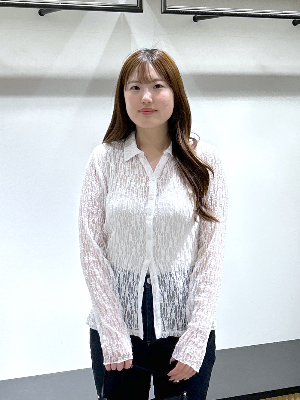 sayaさんの「OPAQUE.CLIP｜レース襟付きカーディガン【洗濯機OK】」を使ったコーディネート