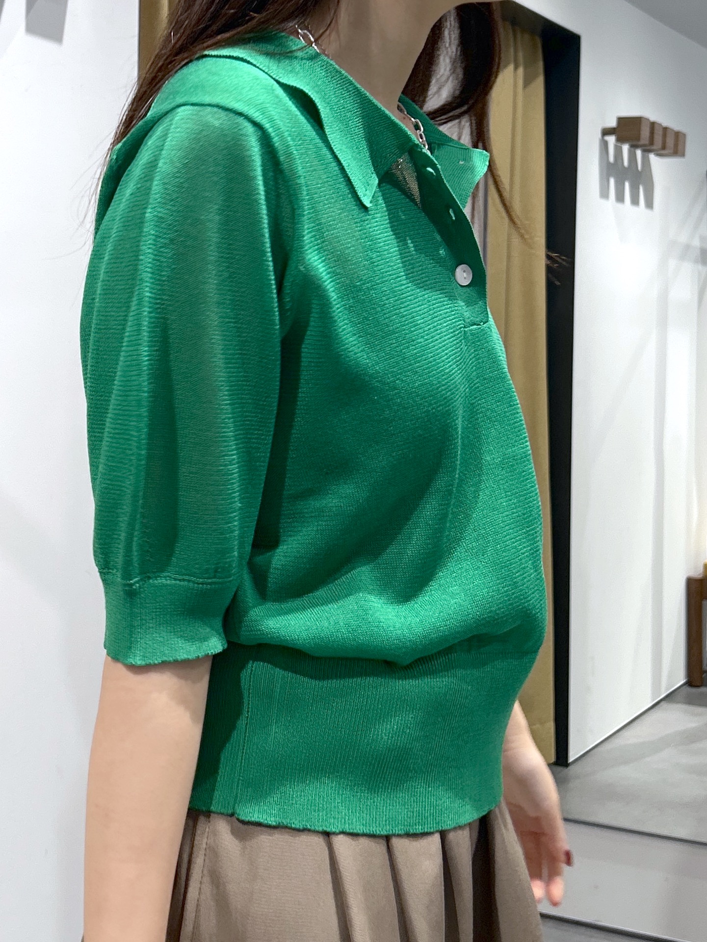 Renoさんの「INDIVI｜フォルムスリーブポロニット」を使ったコーディネート