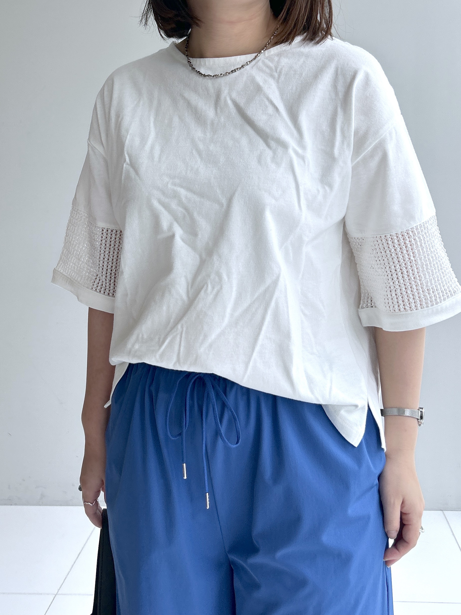 Hirokaさんの「Dessin｜【接触冷感】メッシュレーススリーブプルオーバー」を使ったコーディネート