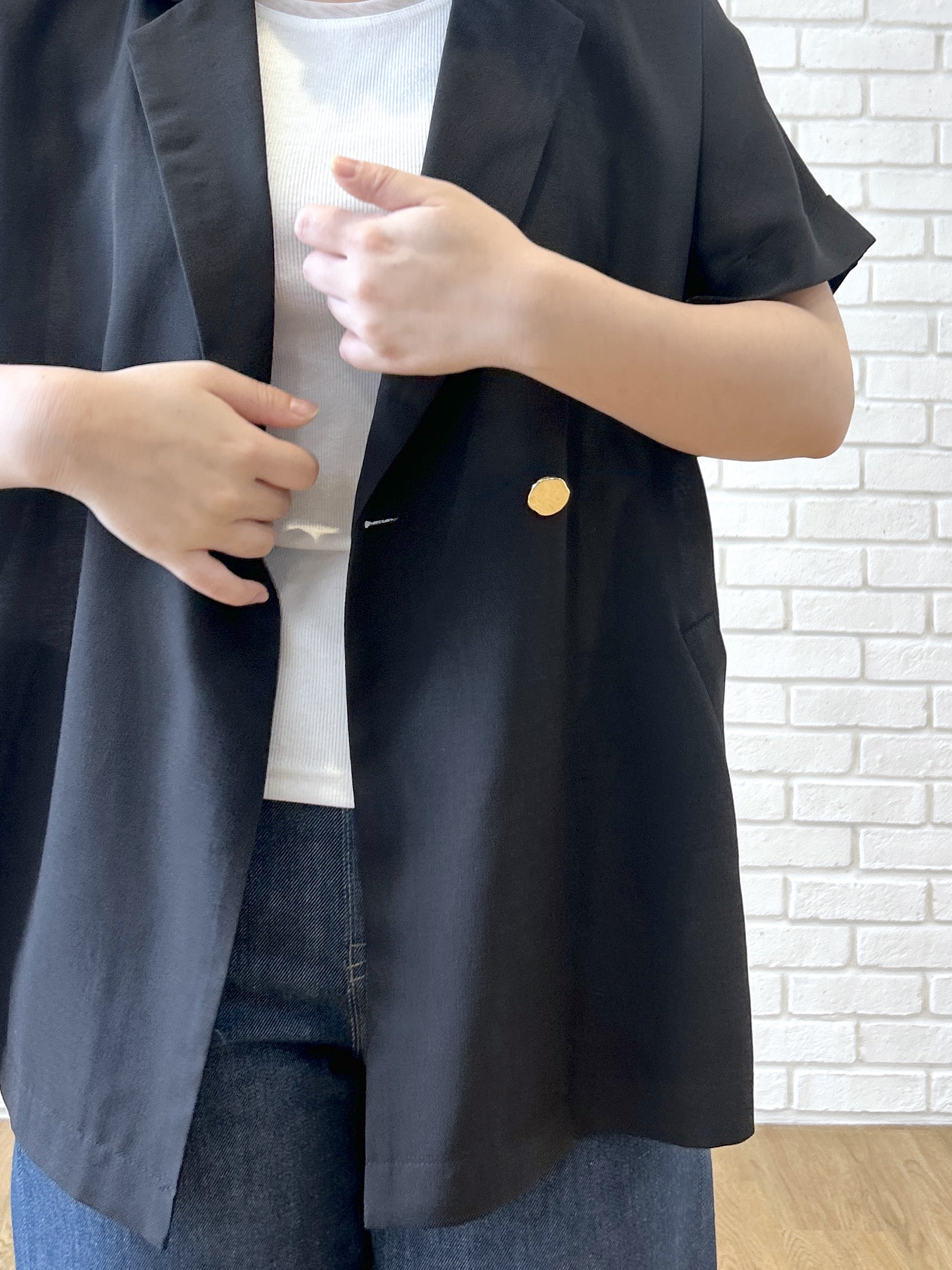 Hirokaさんの「grove｜【洗濯機OK・ひんやり/SETUP可】シワになりにくいハーフスリーブジャケット」を使ったコーディネート