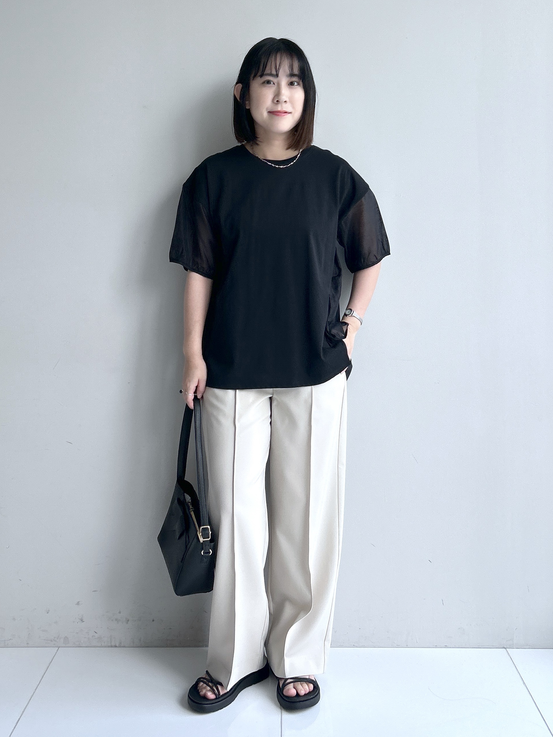 Hirokaさんの「grove｜【貴島明日香さん着用/UVカット】体型カバー叶う、バックプリーツTシャツ」を使ったコーディネート