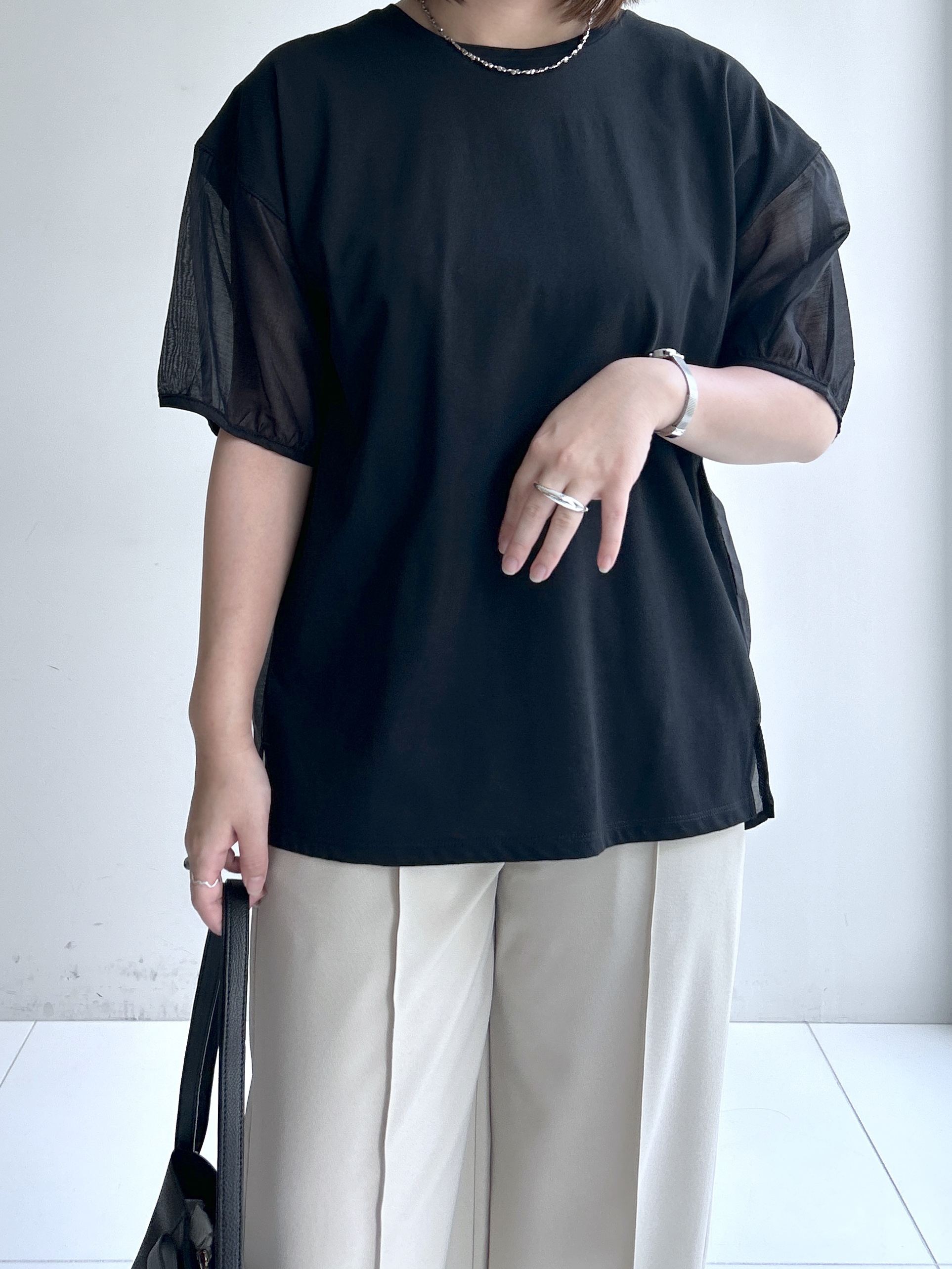 Hirokaさんの「grove｜【貴島明日香さん着用/UVカット】体型カバー叶う、バックプリーツTシャツ」を使ったコーディネート