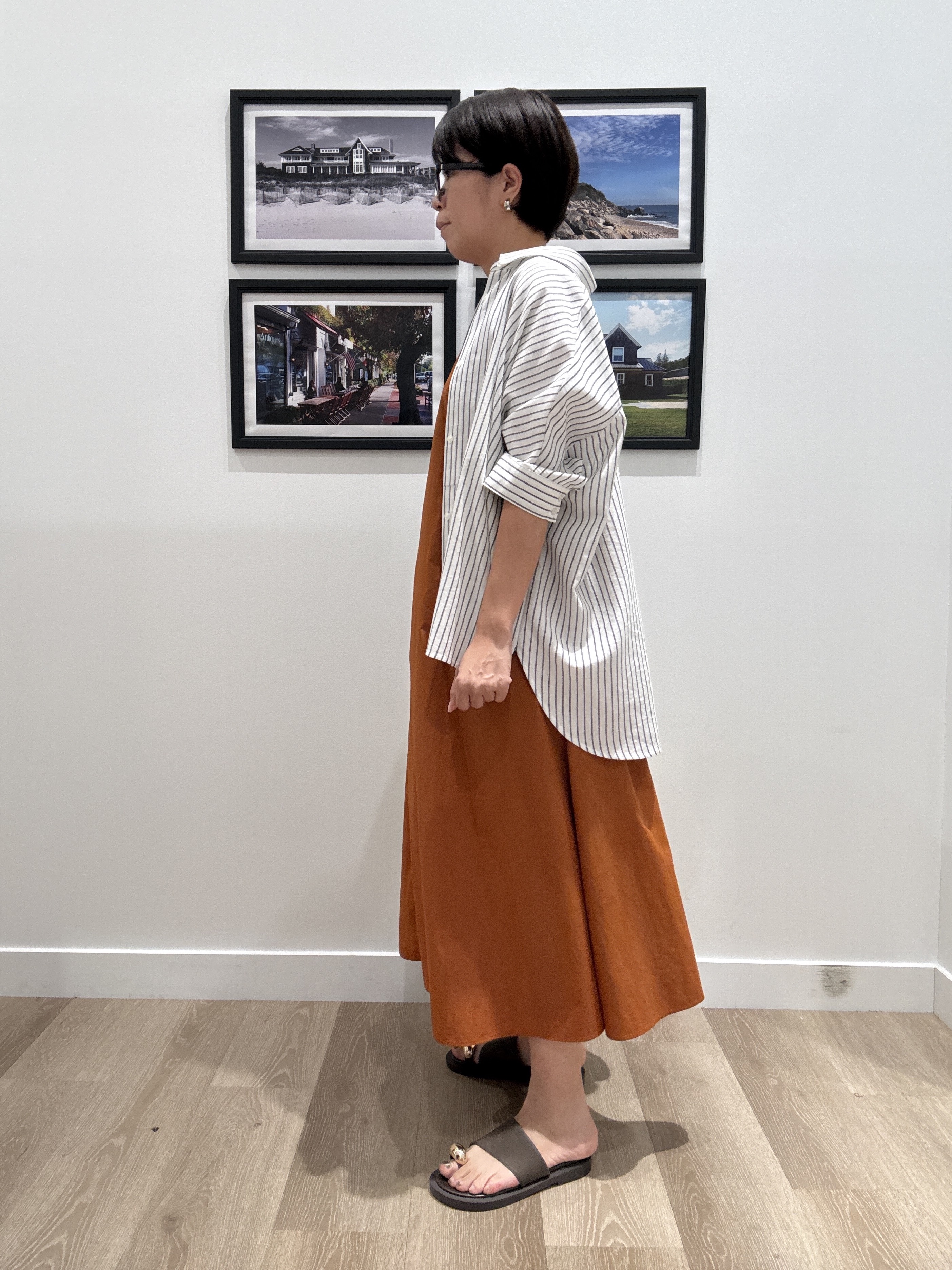 Naoさんの「Dessin｜【セットアップ可/洗える】リネンブレンドドルマンシャツ」を使ったコーディネート