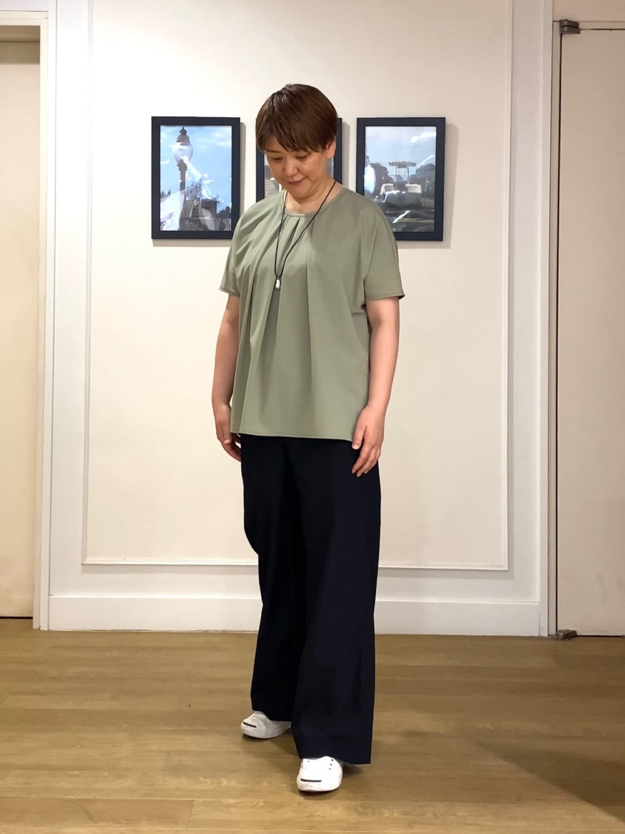 Hiroさんの「Dessin｜【接触冷感/UVカット】ドレープタックブラウス」を使ったコーディネート