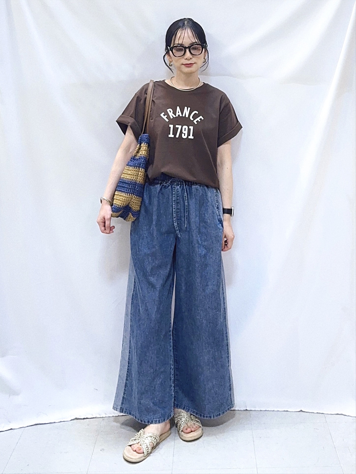 𝐇𝐢𝐫𝐨𝐦𝐢さんの「SHOO･LA･RUE｜【綿100%/ひんやり/S-LL】選べる3柄 大人のプリントTシャツ」を使ったコーディネート