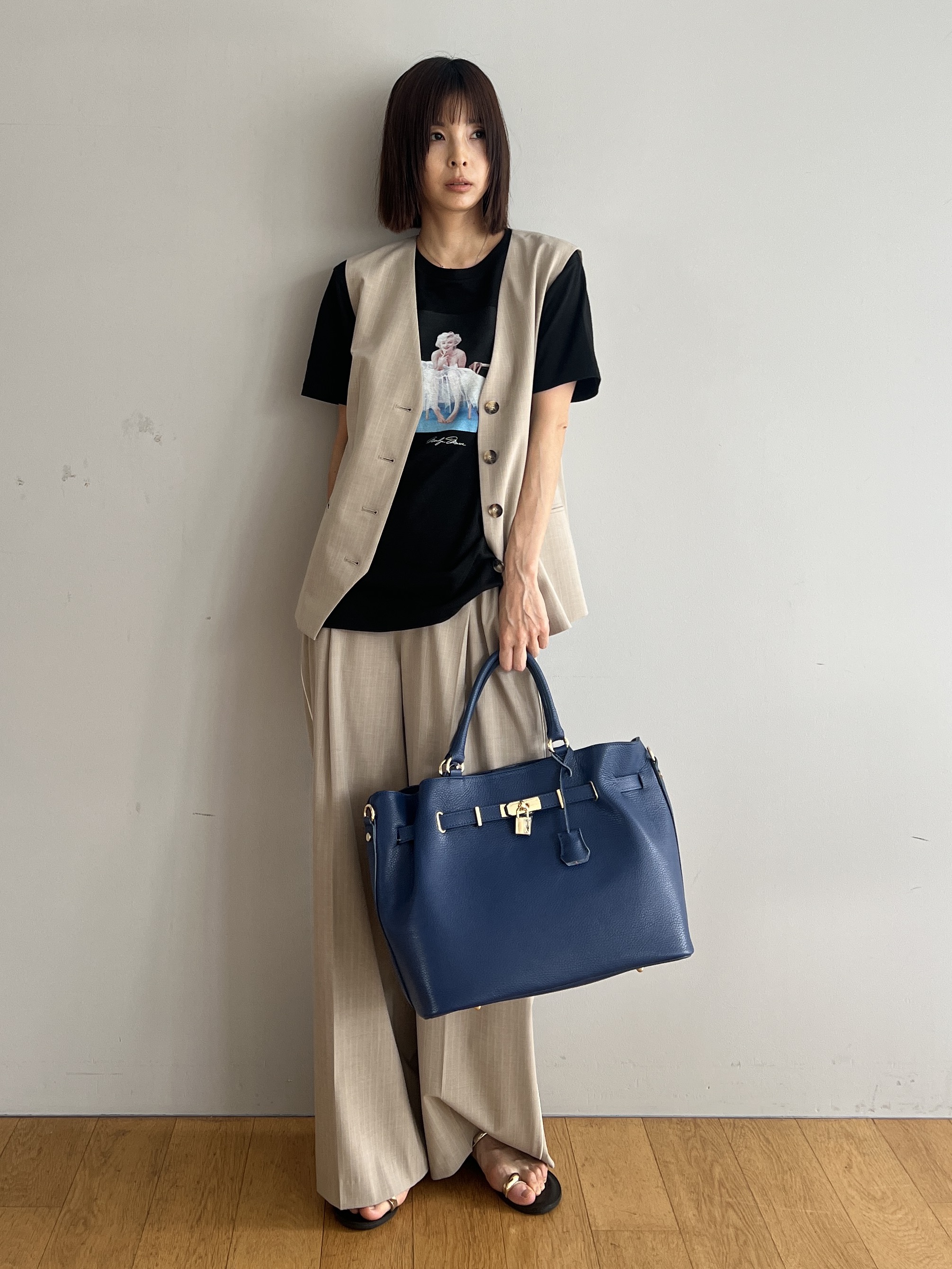 misaさんの「DRESSTERIOR｜【セットアップ可/ウォッシャブル】セットアップストライプジレ」を使ったコーディネート