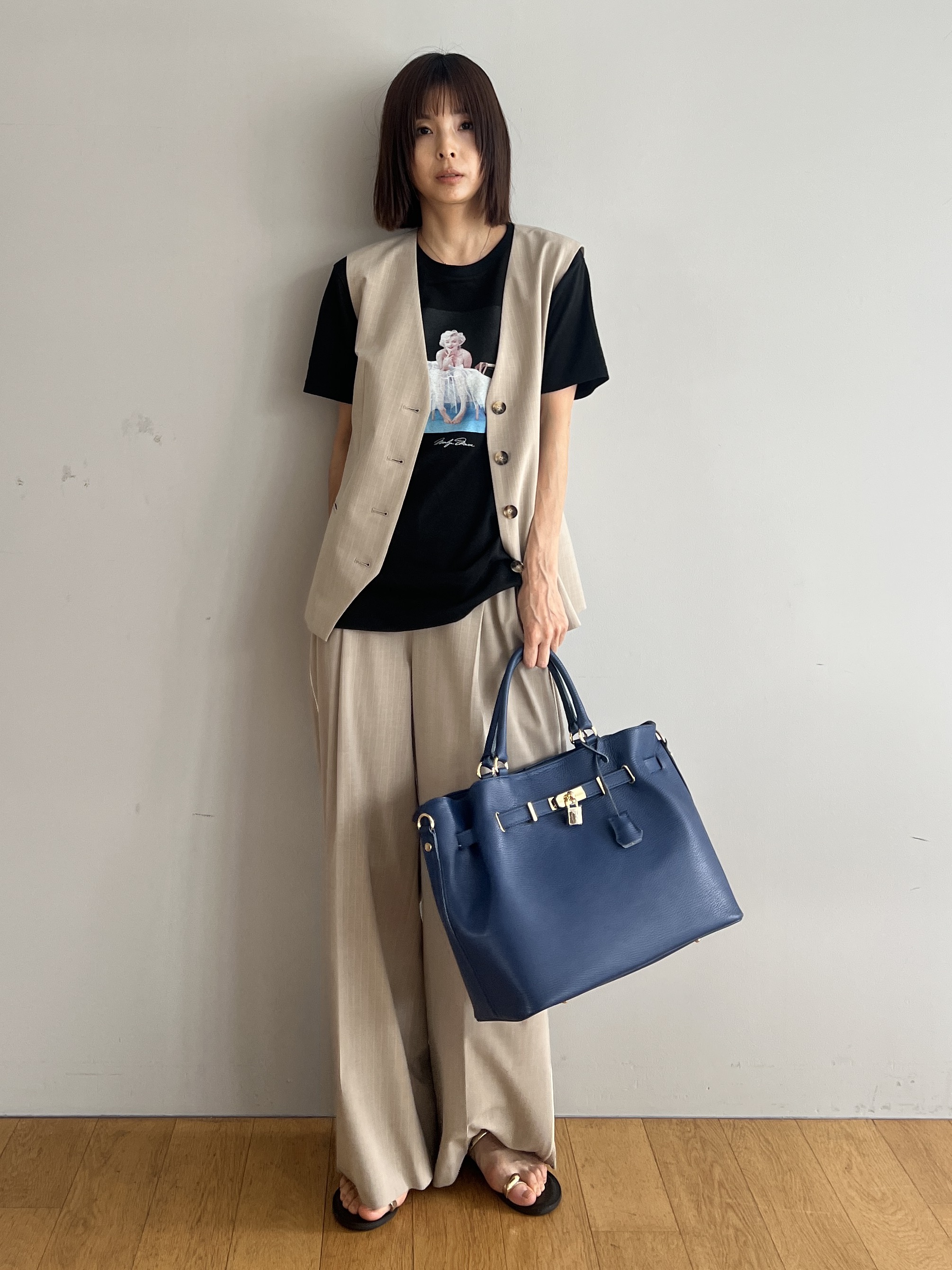 misaさんの「DRESSTERIOR｜【セットアップ可/ウォッシャブル】セットアップストライプジレ」を使ったコーディネート