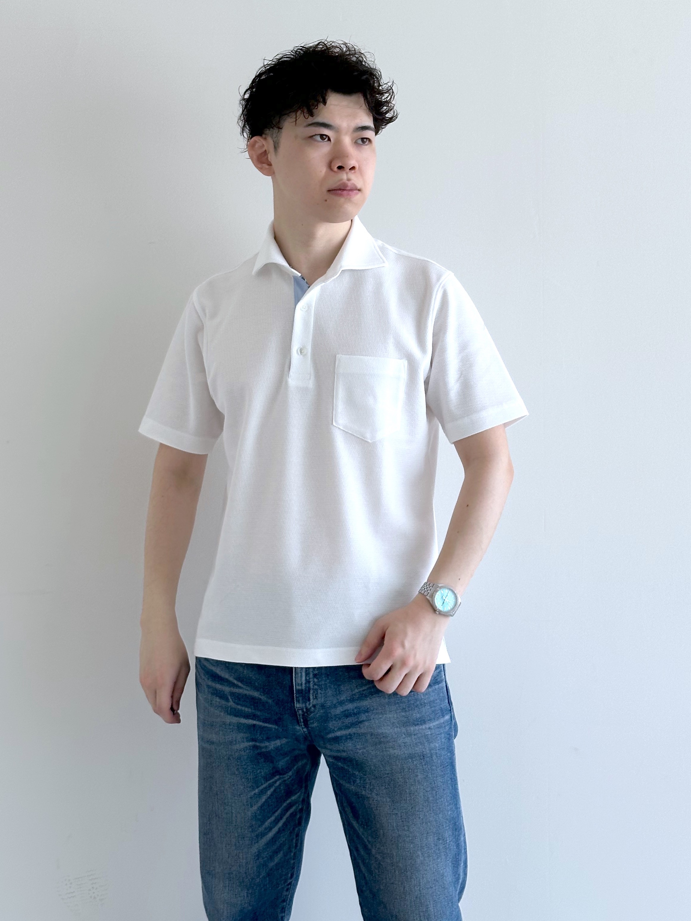 イッシーさんの「TAKEO KIKUCHI｜【抗菌防臭】COOL DOTS（R）ドビープリント ジャケット」を使ったコーディネート