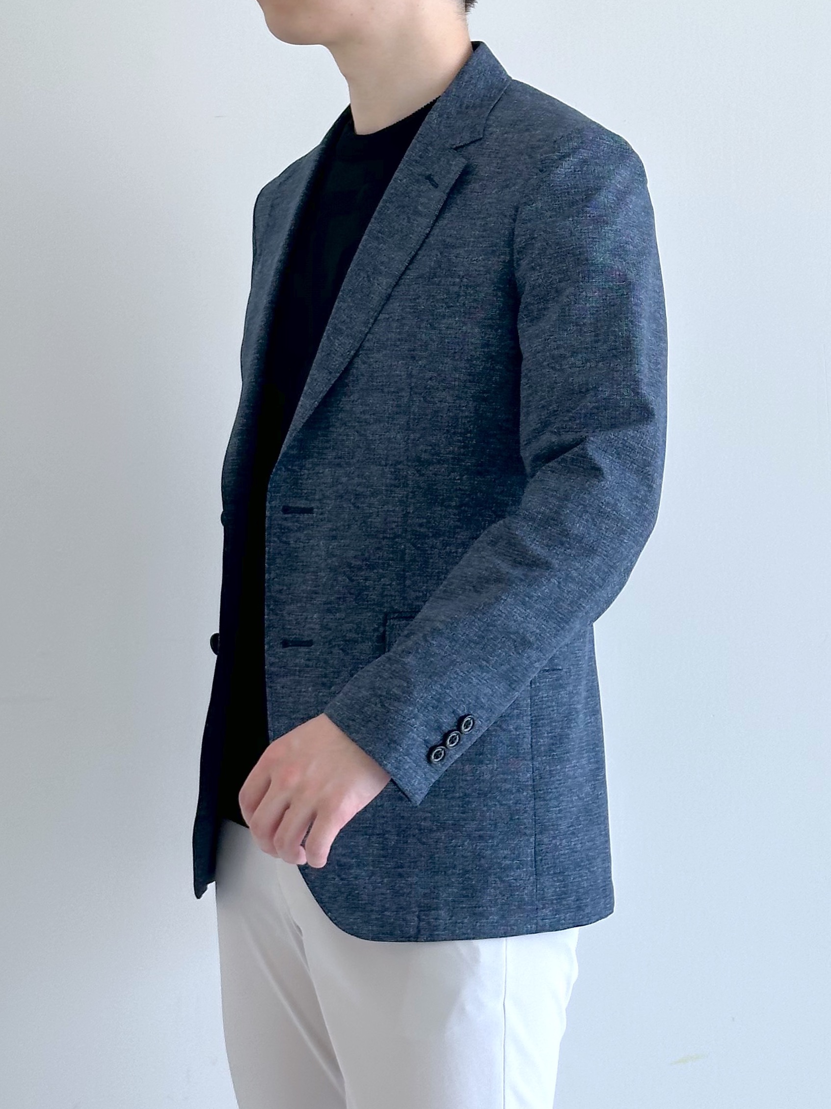 イッシーさんの「TAKEO KIKUCHI｜【抗菌防臭】COOL DOTS（R）ドビープリント ジャケット」を使ったコーディネート