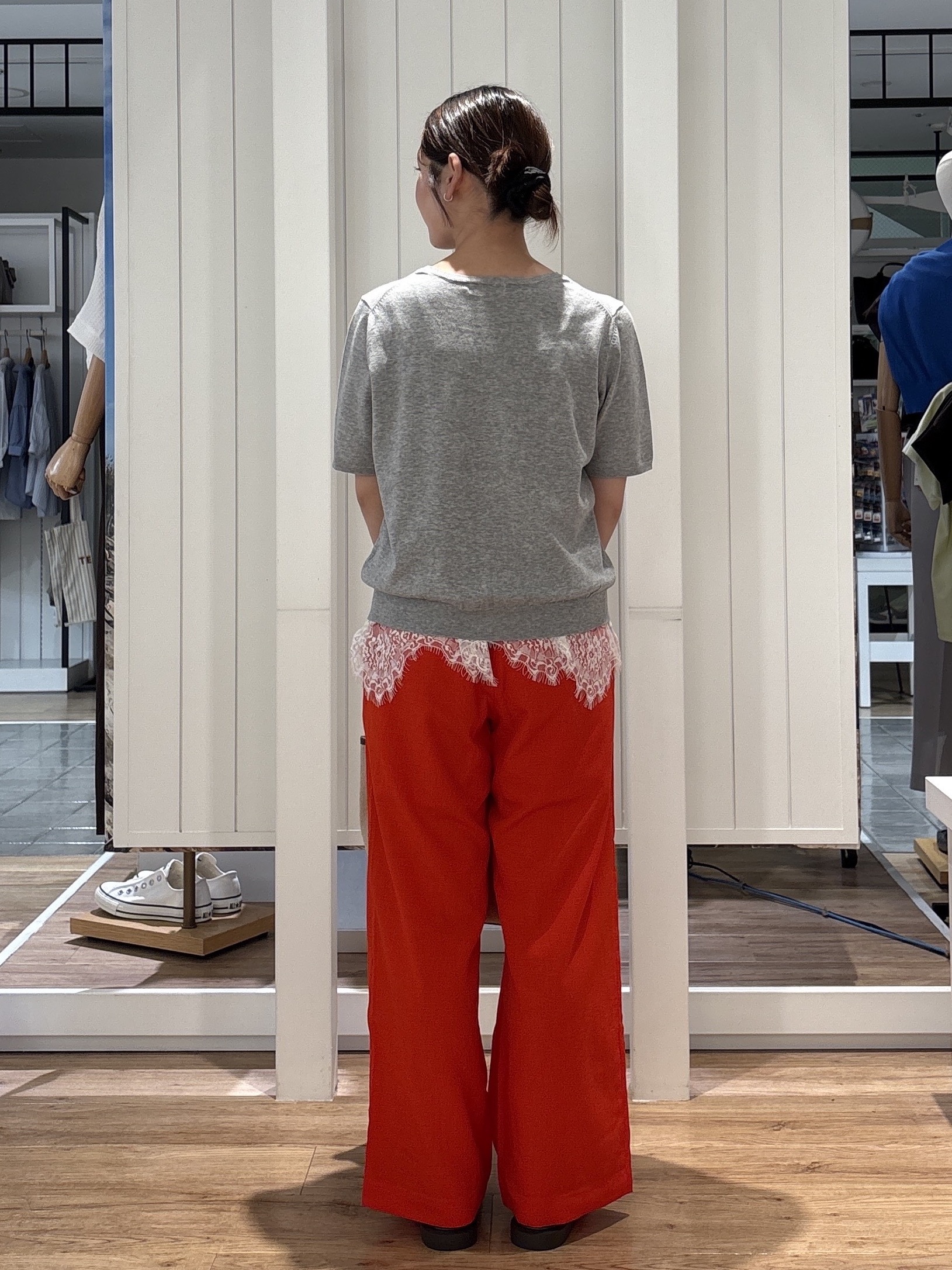 hinakoさんの「Dessin｜【9色展開/接触冷感/UVカット】ドライタッチサマーニットT」を使ったコーディネート