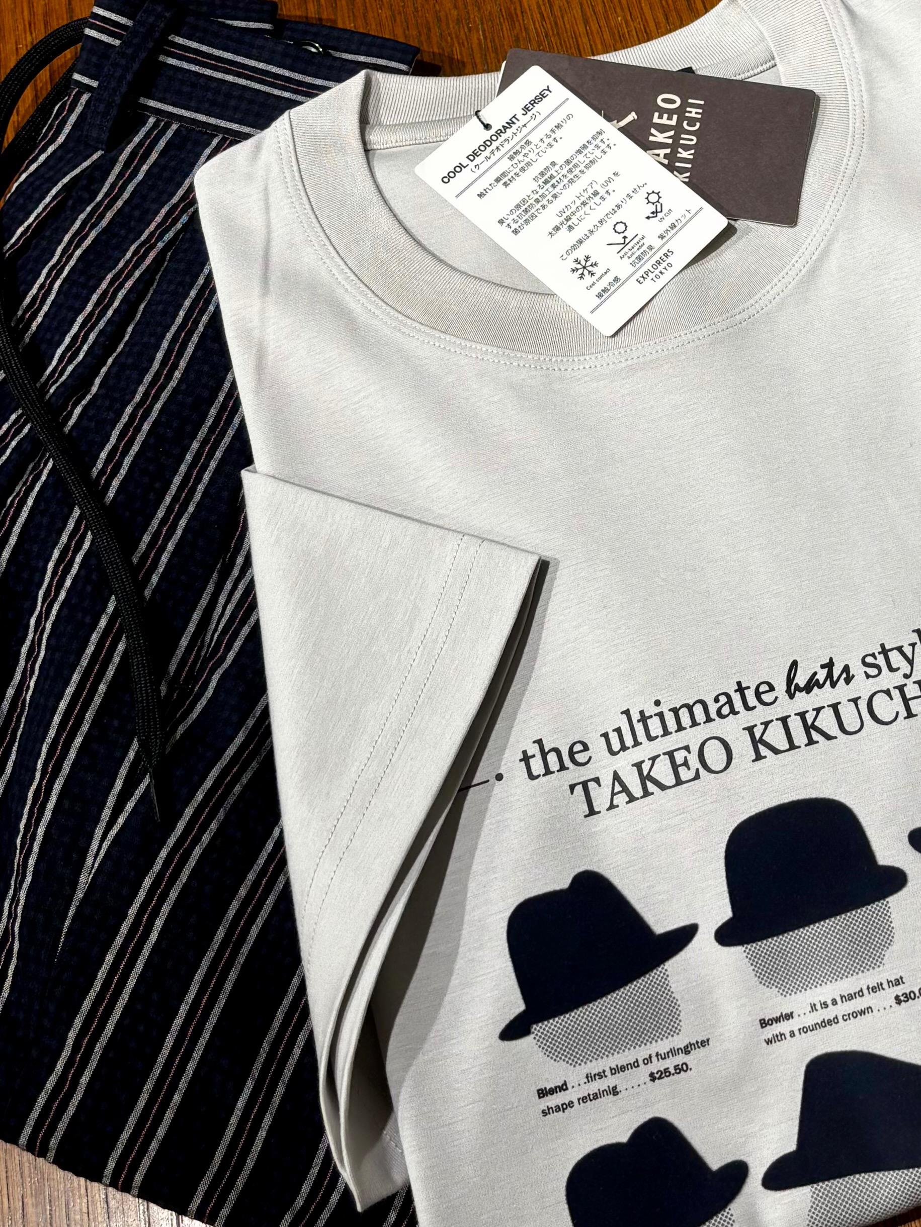 のぐみさんの「TAKEO KIKUCHI｜【BOWLER HAT LABEL】クールデオドラントジャージ ハットスタイルス 半袖Tシャツ」を使ったコーディネート