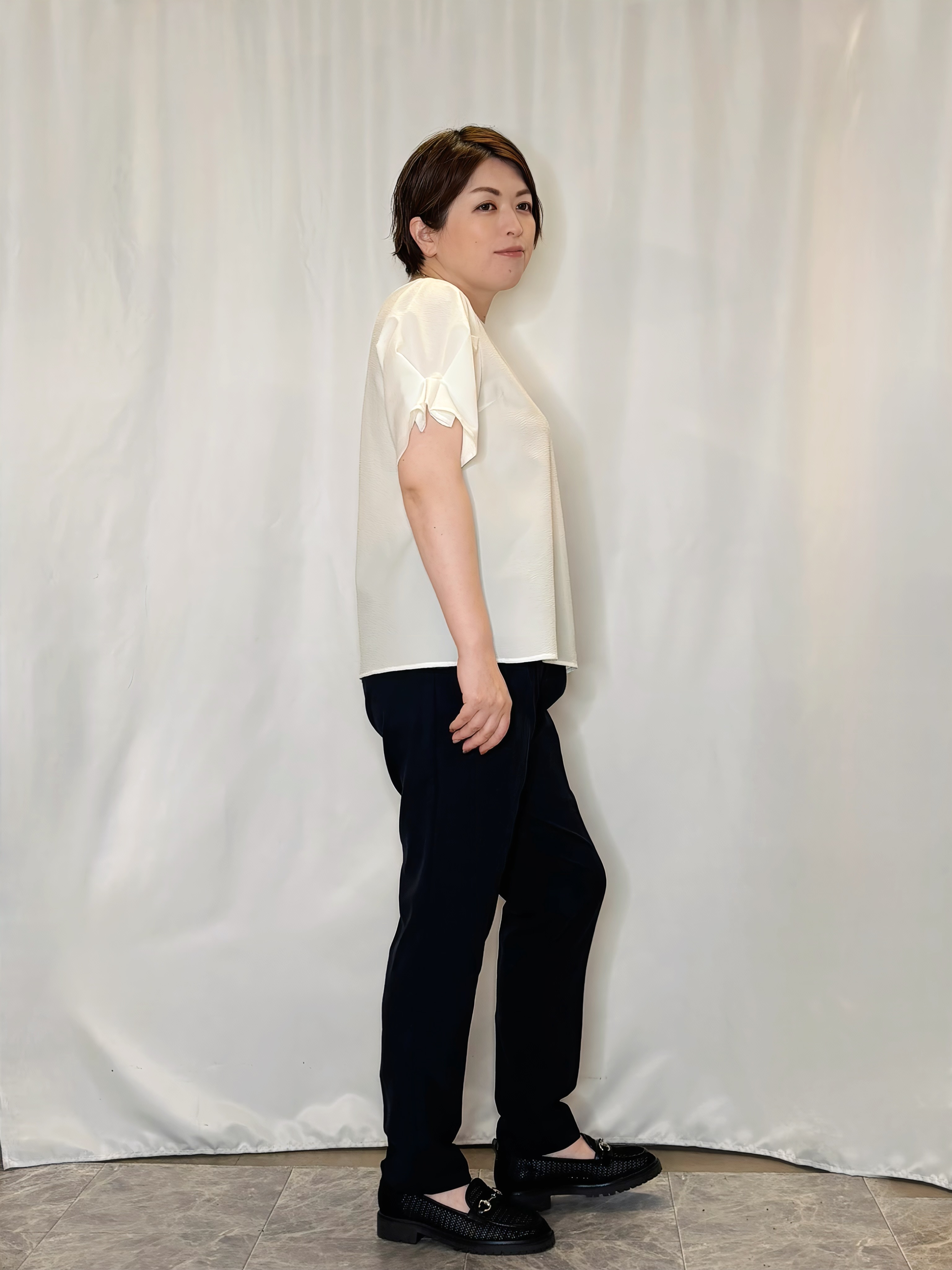 たみさんの「SHOO･LA･RUE｜【ひんやり/洗濯機可/S-LL】オンにもオフにも マルチに使えるボタンレスカーディガン」を使ったコーディネート