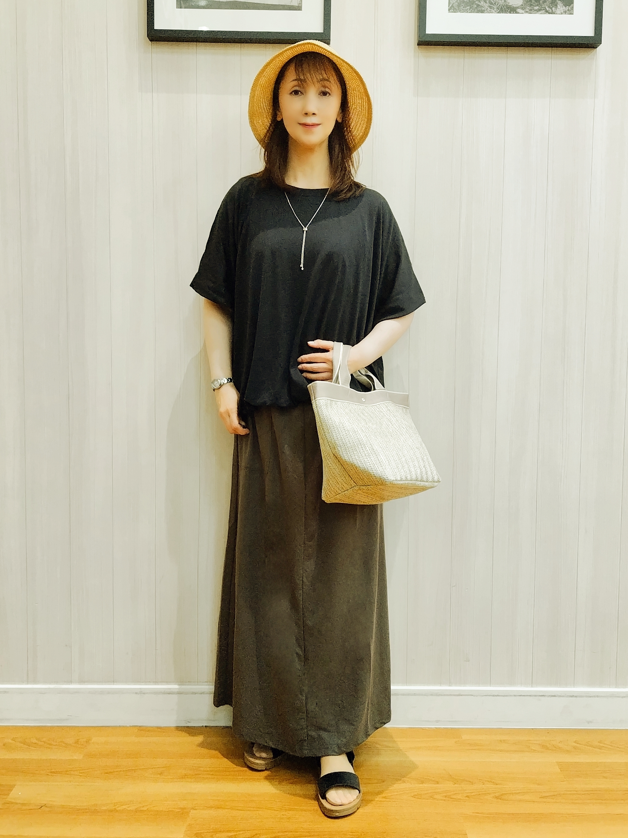 yseさんの「SHOO･LA･RUE｜【ひんやり/洗濯機可】インせず着られる バルーンデザインTシャツ」を使ったコーディネート