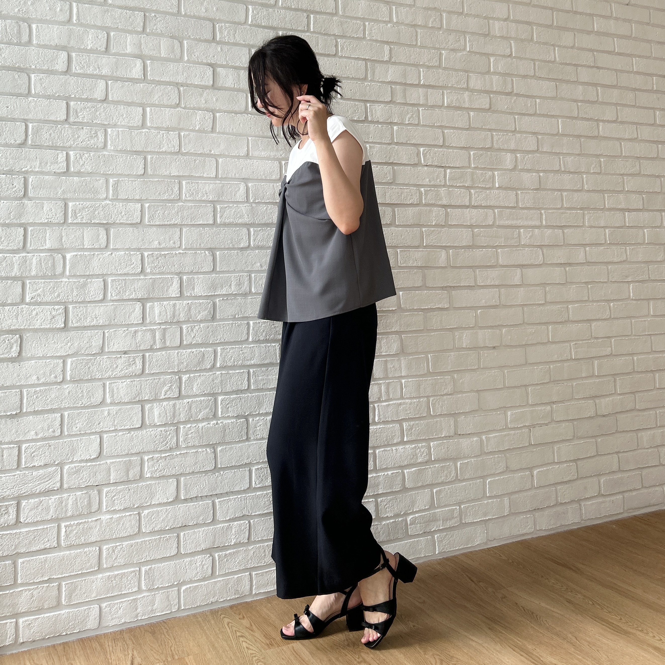 shinoさんの「Couture brooch｜【接触冷感・UVカット・洗える】リボンベア ドッキングトップス」を使ったコーディネート