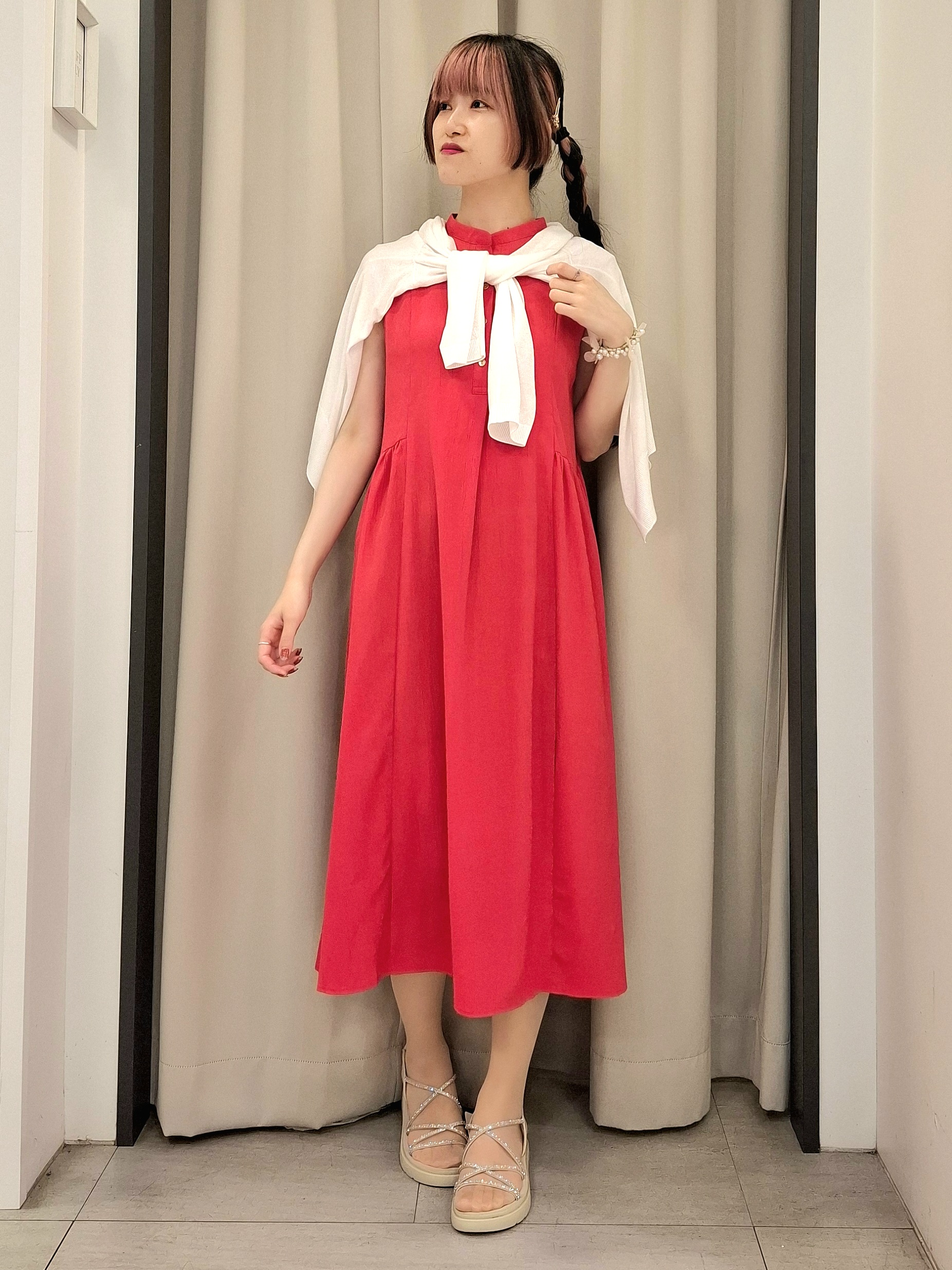 なーちゃんさんの「grove｜高評価！【接触冷感／UVカットetc】ベーシックショートカーディガン」を使ったコーディネート