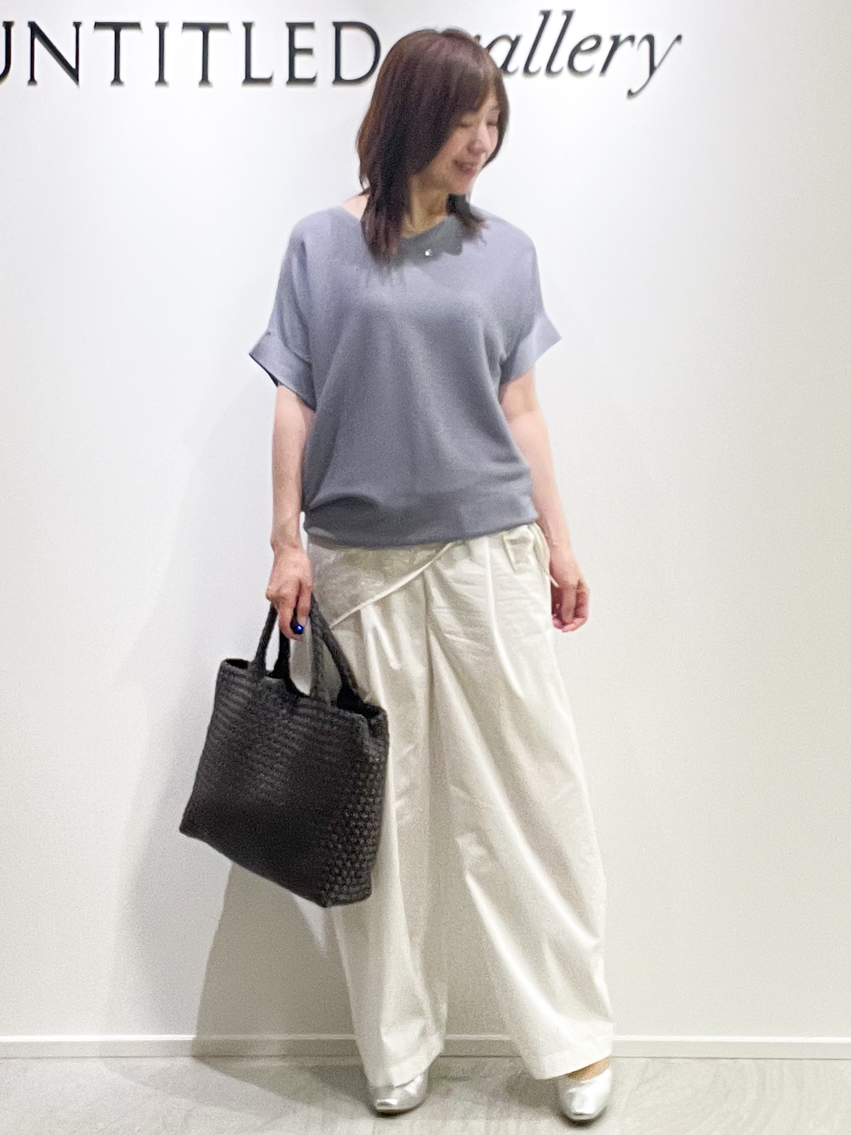 めいさんの「UNTITLED｜【11色展開/体型カバー】前後2WAYフレンチスリーブニット」を使ったコーディネート