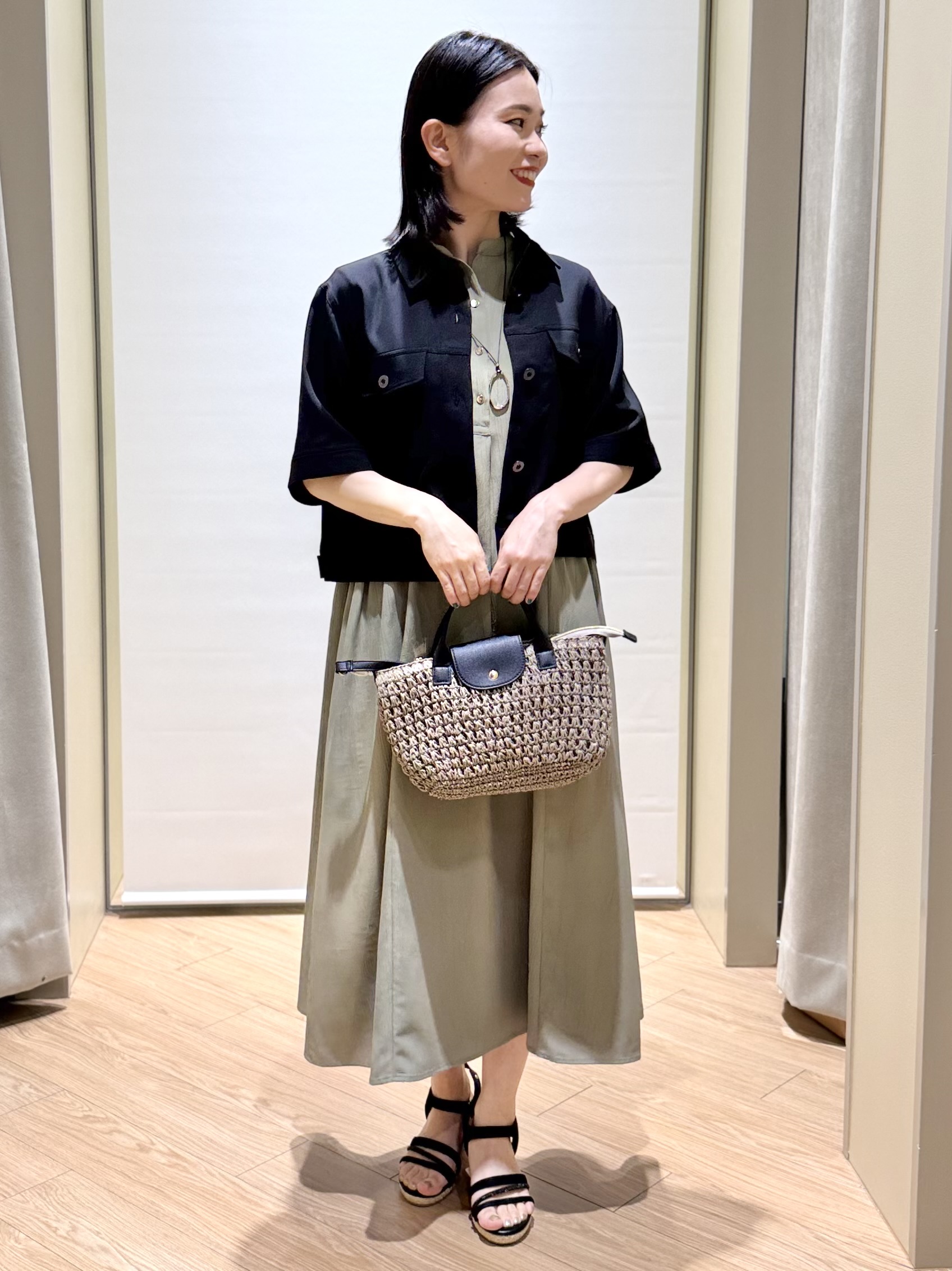 あんりさんの「grove｜【吸水速乾・通気性・洗える】衿付きハーフジャケット」を使ったコーディネート