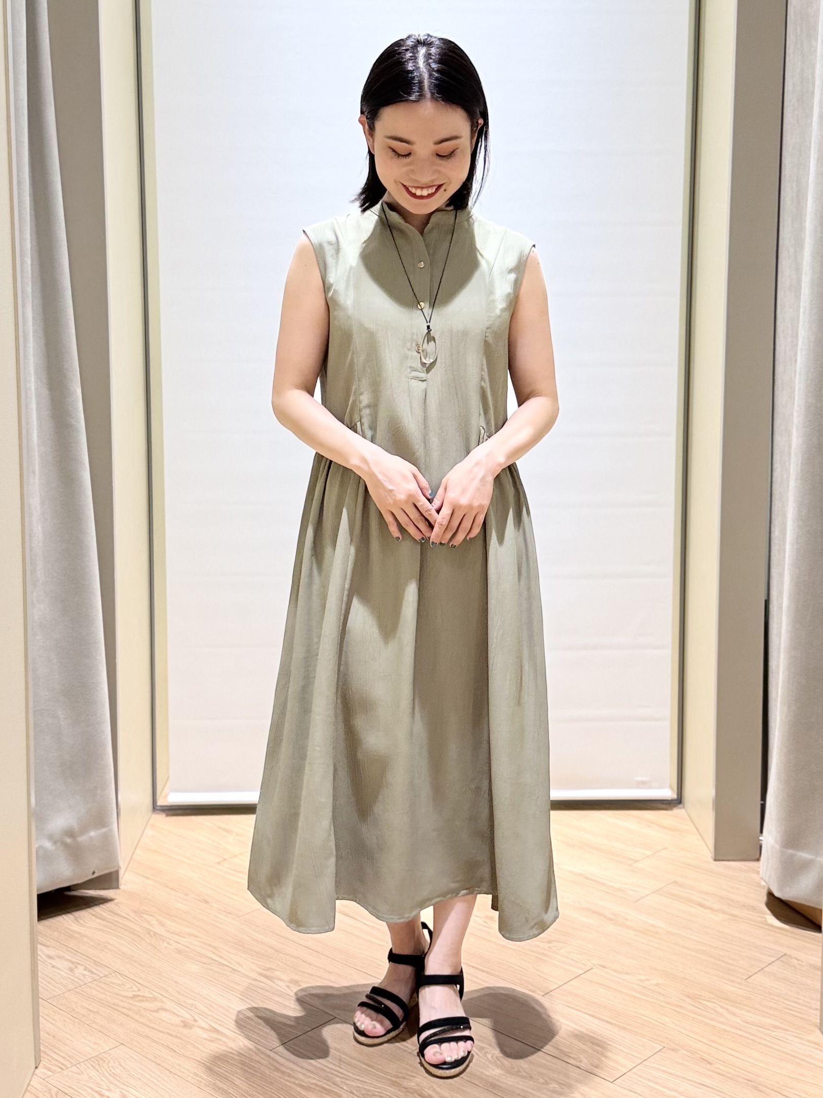 あんりさんの「grove｜【吸水速乾・通気性・洗える】衿付きハーフジャケット」を使ったコーディネート