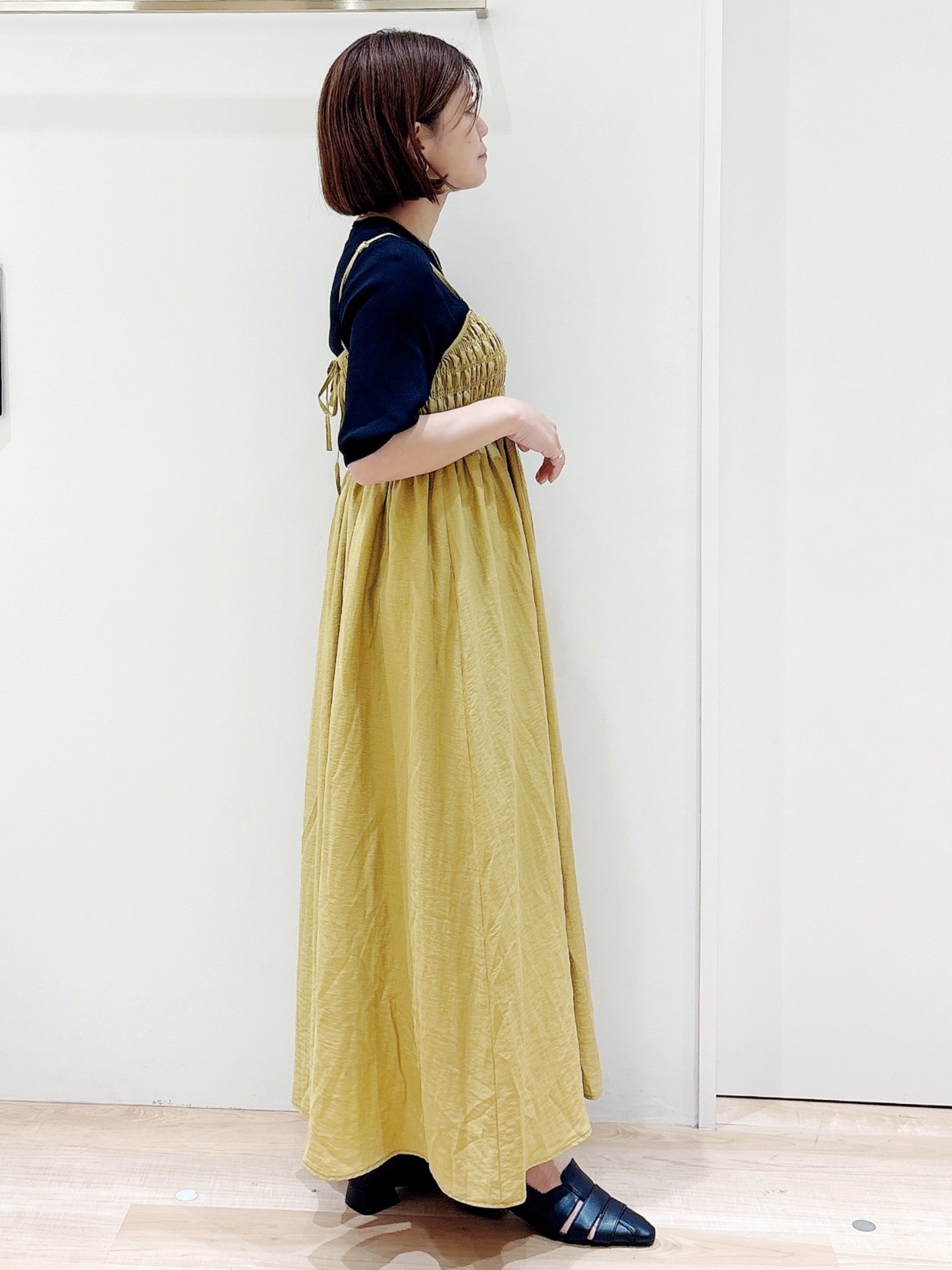 MIYUさんの「grove｜【シリーズ累計36万枚/UVカット・ひんやり・洗濯機OK】やわらかドライタッチ 五分袖クルーネックニ」を使ったコーディネート