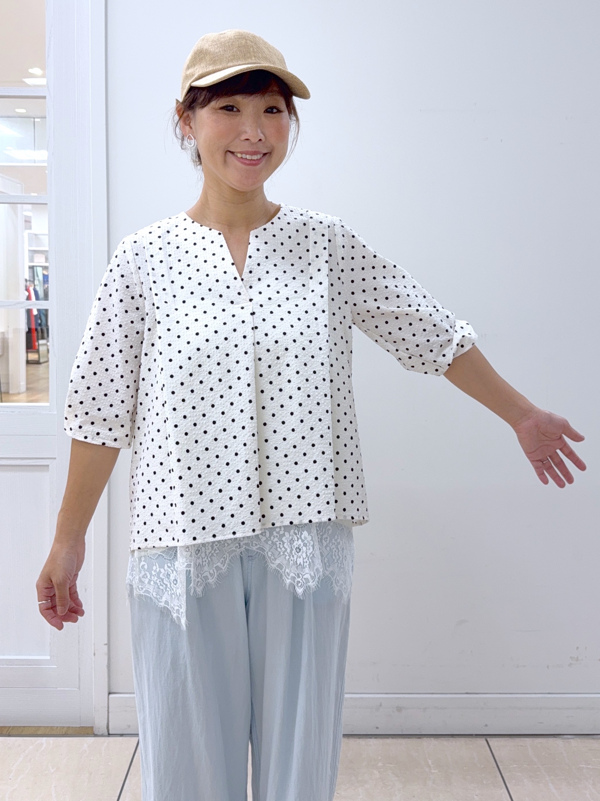 Osawaさんの「Dessin｜麻調キャップ」を使ったコーディネート