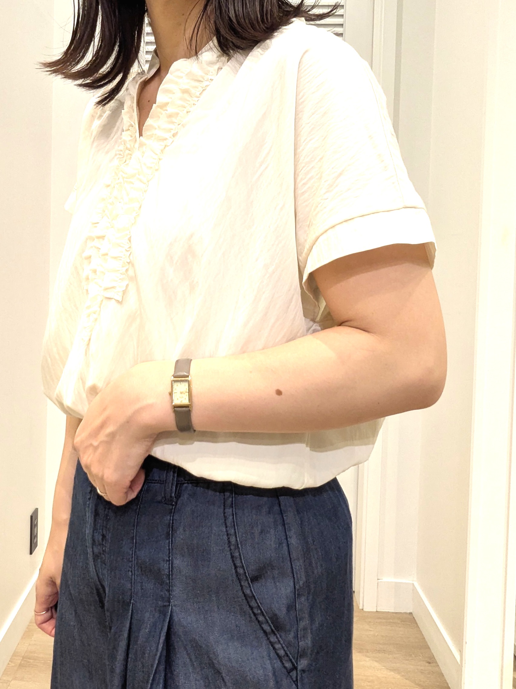 enさんの「Dessin｜テンセルデニム タックワイドパンツ」を使ったコーディネート