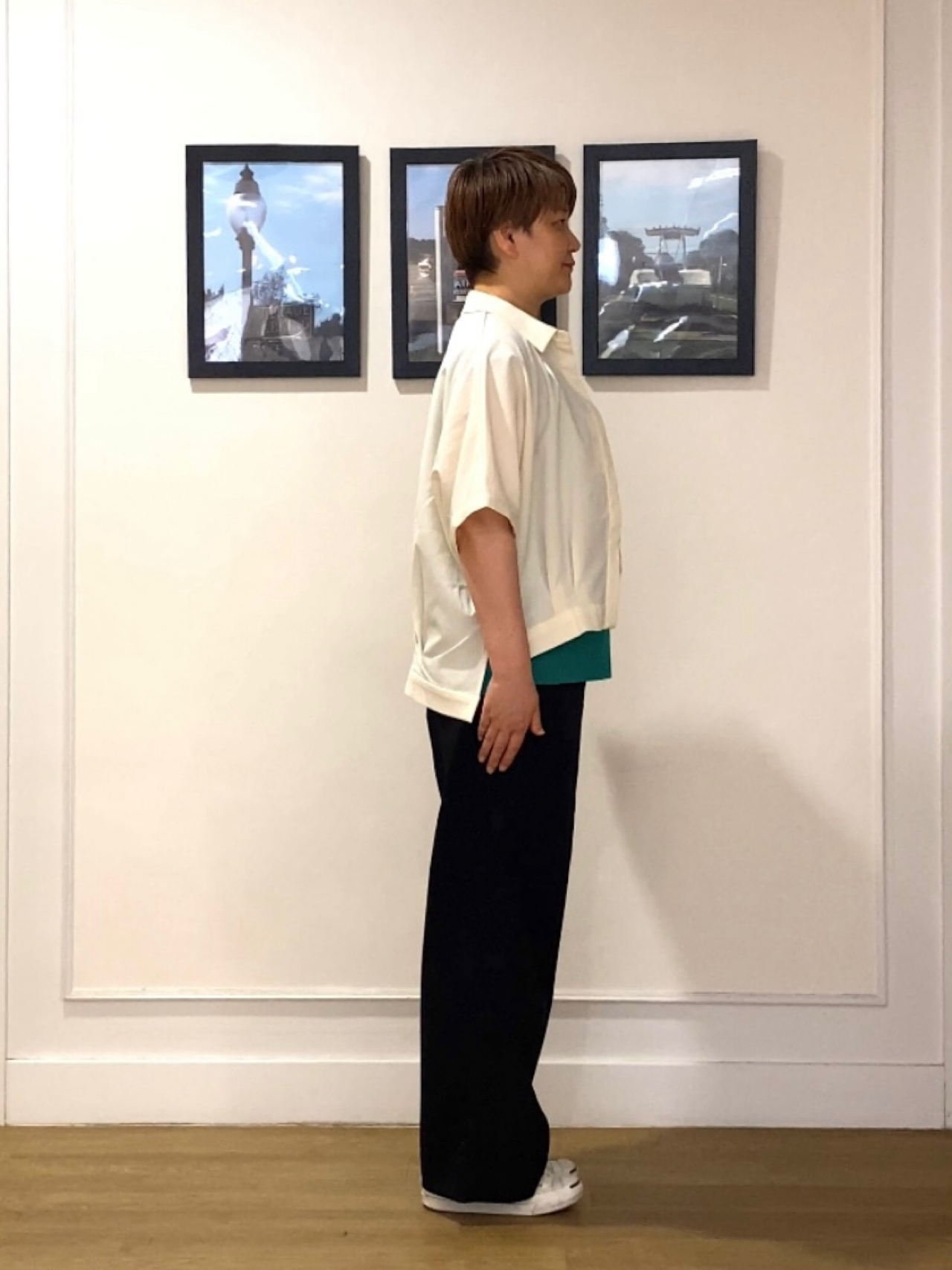 Hiroさんの「Dessin｜タックヘム クロップドシュリンクシャツ」を使ったコーディネート