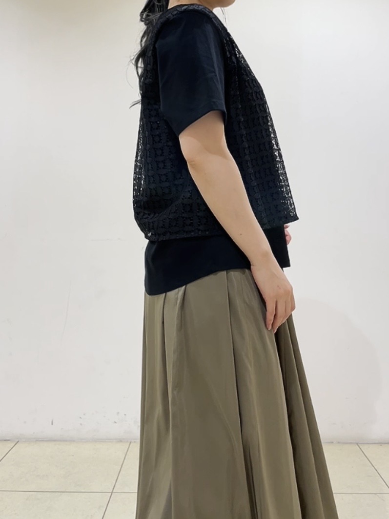watanabeさんの「UNTITLED｜【洗える】レイヤード風レースコンビTシャツ」を使ったコーディネート