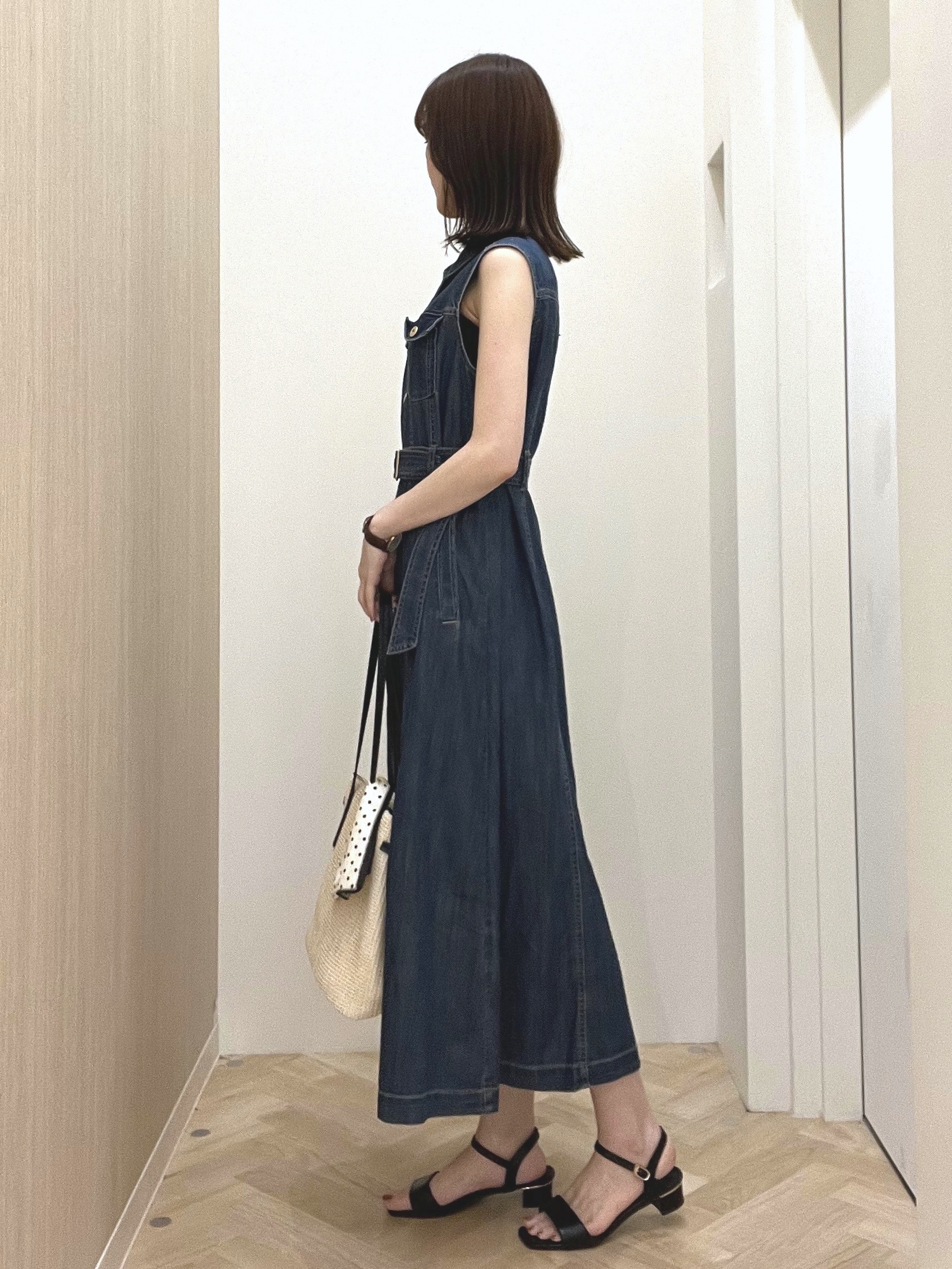  おまつさんの「grove｜大人気！デニムフレアワンピース」を使ったコーディネート