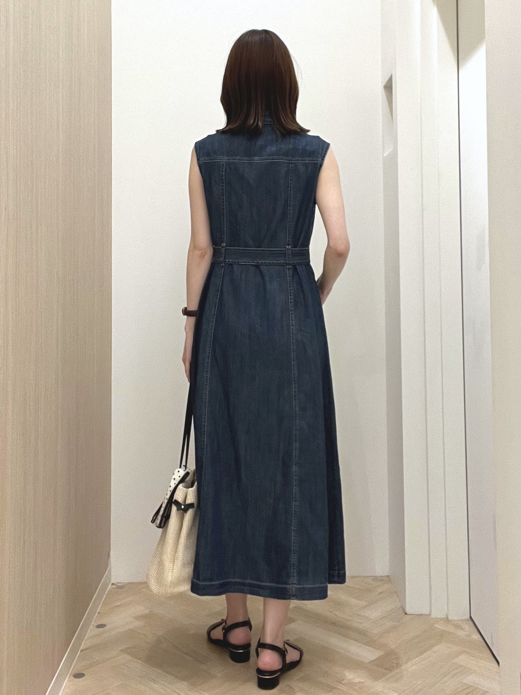  おまつさんの「grove｜大人気！デニムフレアワンピース」を使ったコーディネート
