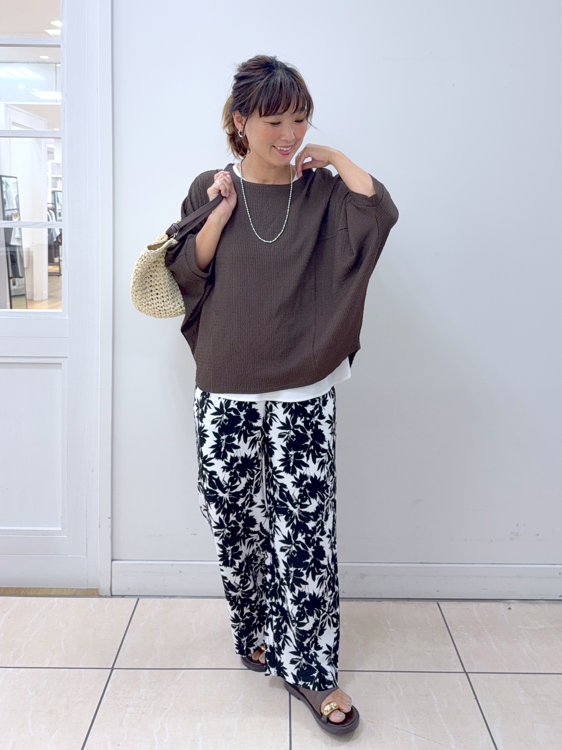 Osawaさんの「Dessin｜シュリンクジャージ カットソー」を使ったコーディネート